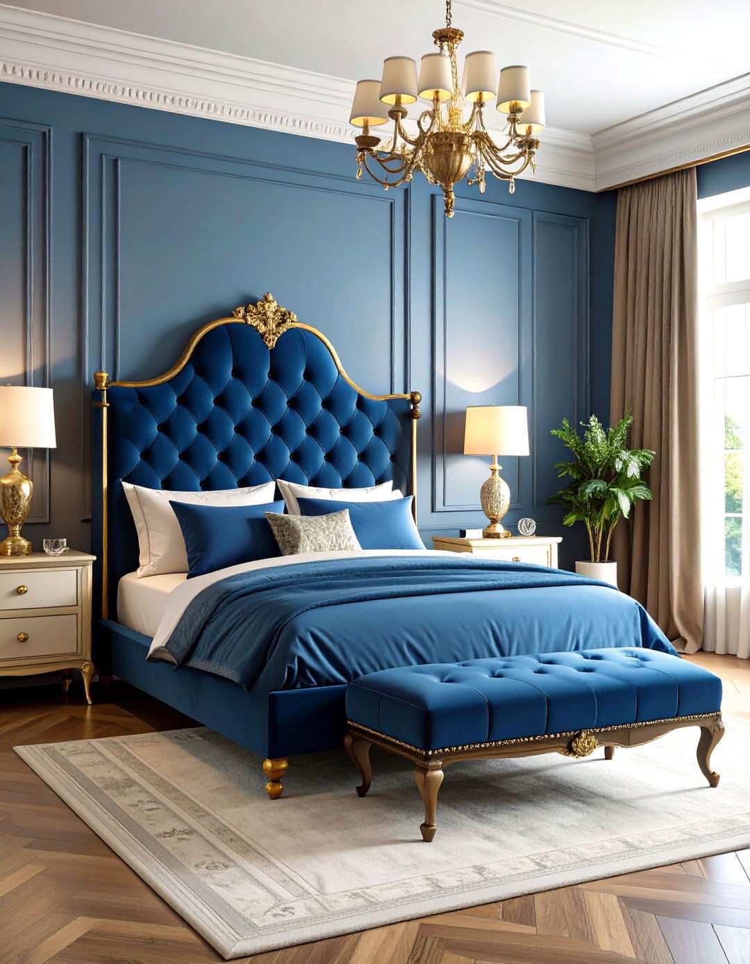 Tufted Velvet Headboards - 24 Victorian Bedroom Ideas
