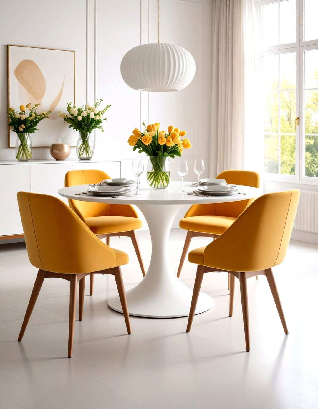 Tulip Tables with Curved Seating - 24 Mid-century Modern Dining Rooms