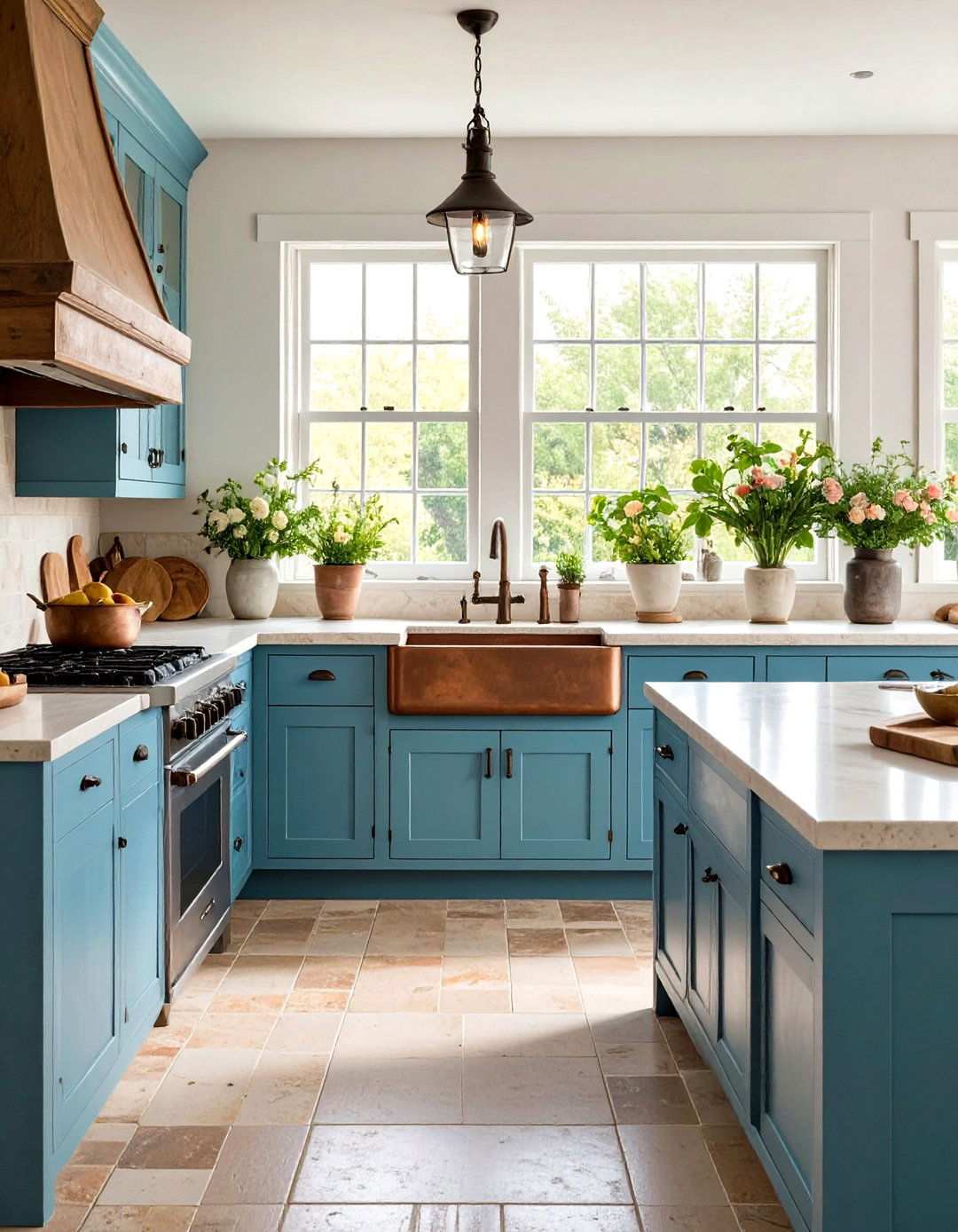 Tumbled Travertine Rustic Kitchen Design - 24 Travertine Floor Kitchen Ideas