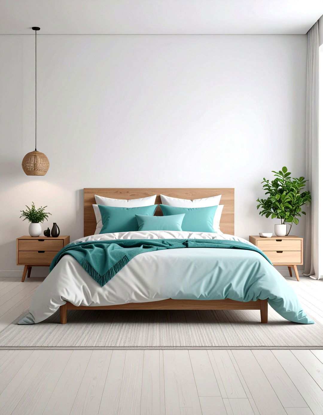 Turquoise and White Minimalist Bedroom - 24 Turquoise Bedroom Ideas