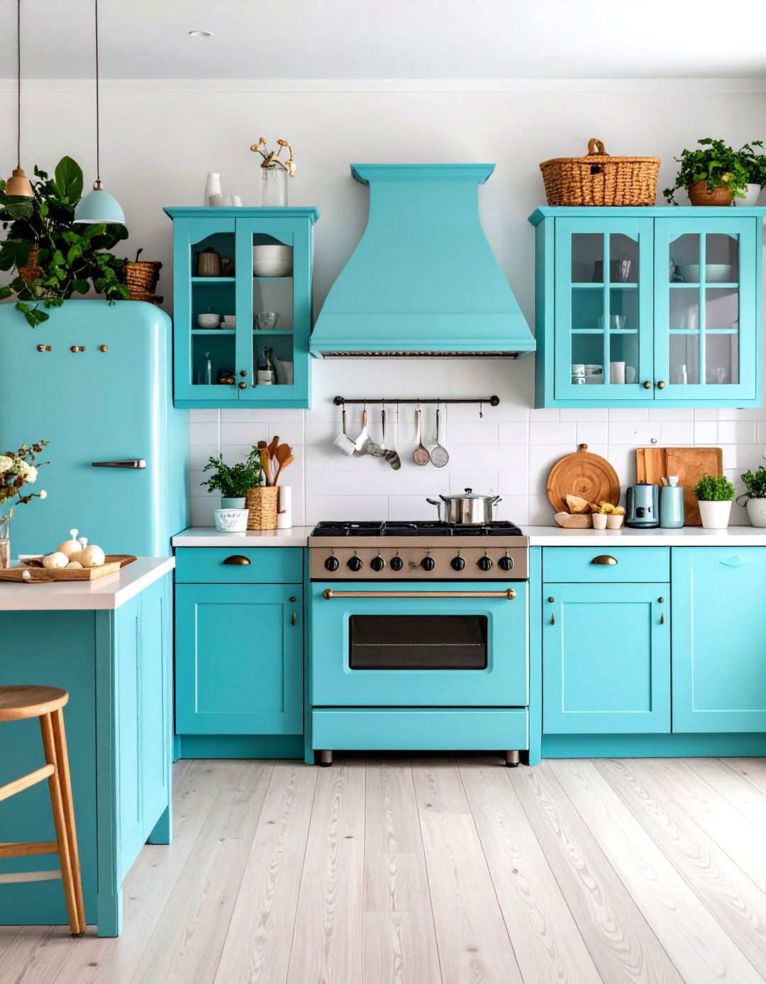 Turquoise Blue Kitchen Collections - 24 Kitchen With Colored Appliances Ideas