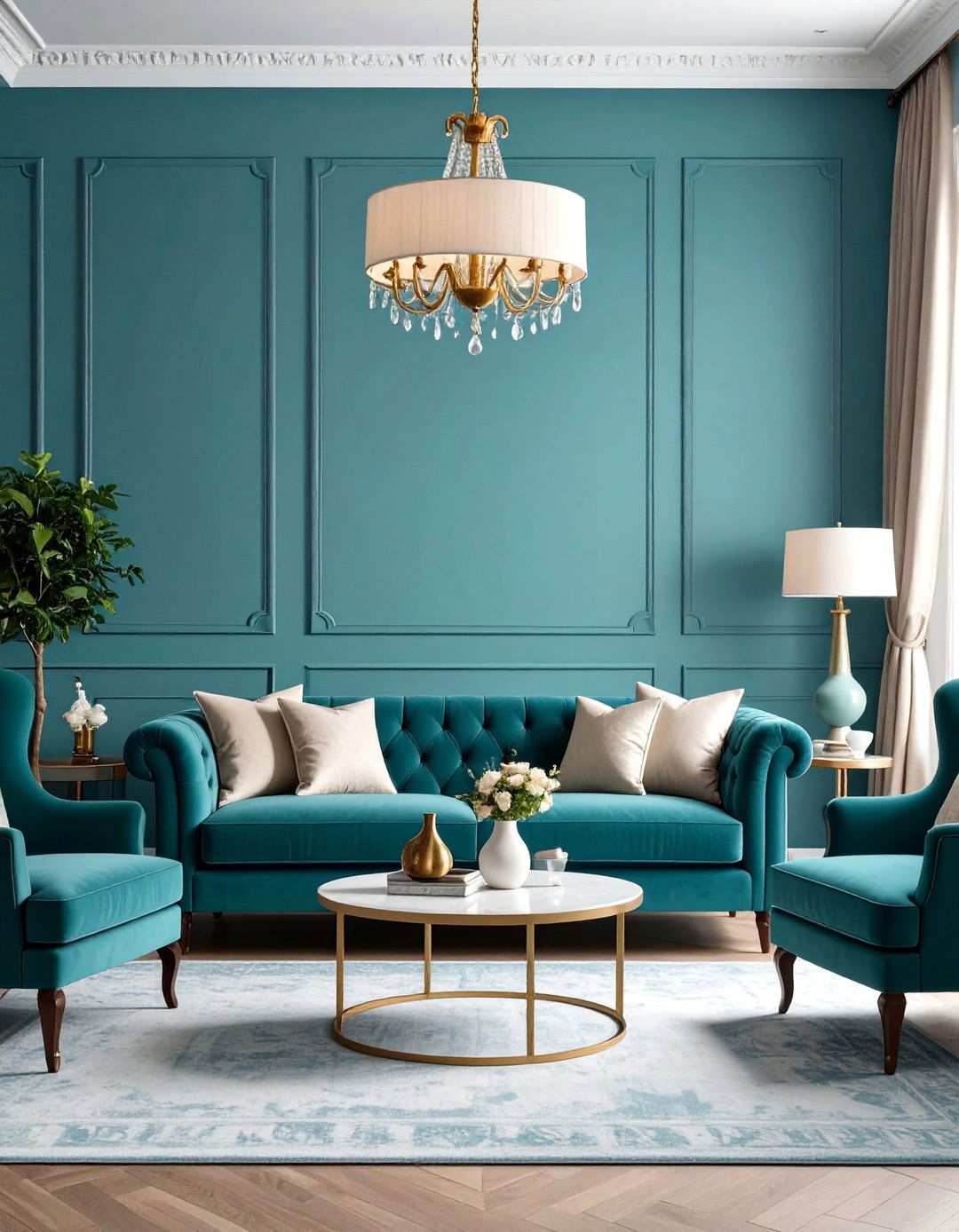 Turquoise Traditional Living Room Style - 24 Turquoise Living Room Ideas