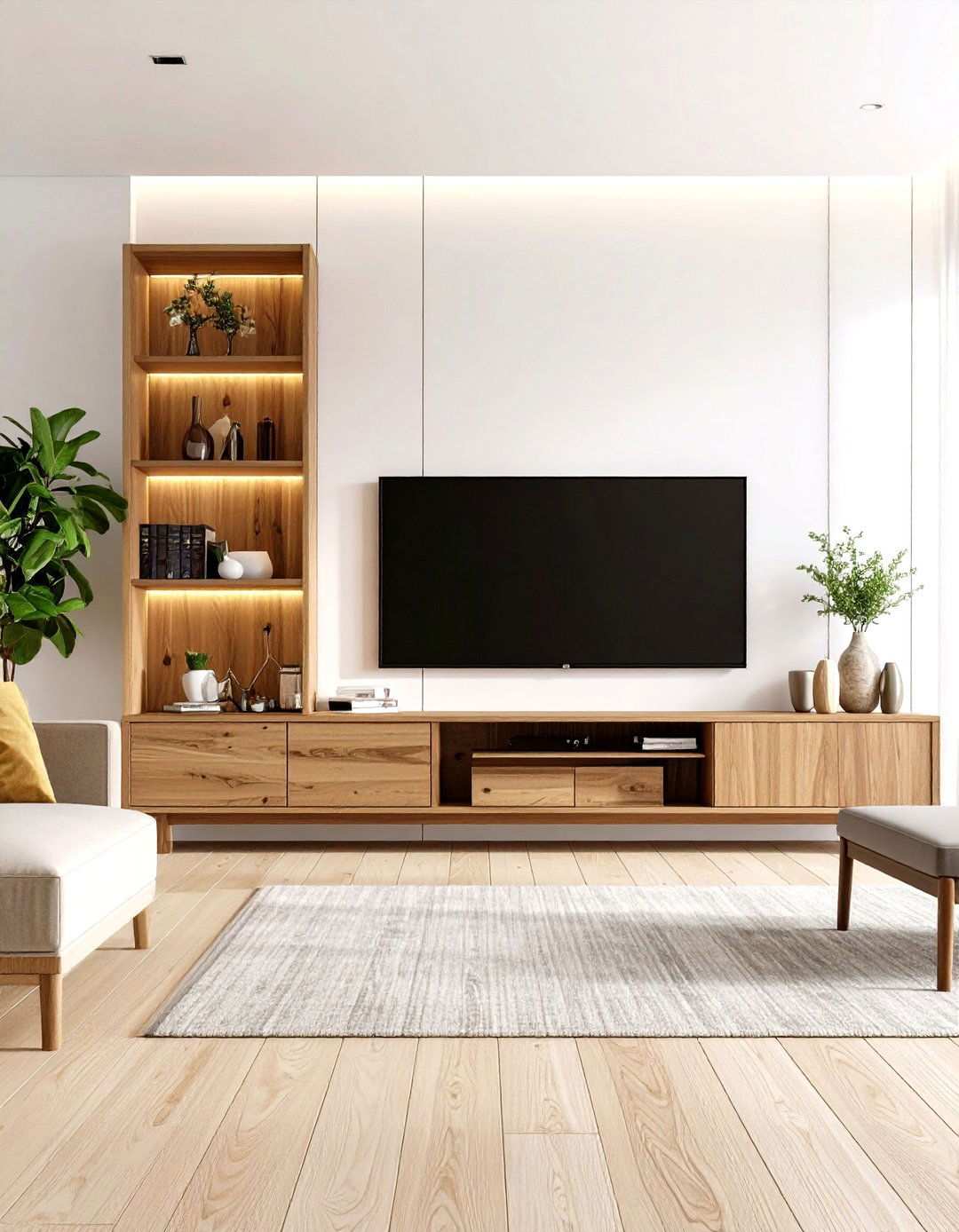 TV Stand Concealed Storage - 24 Living Room Storage Ideas