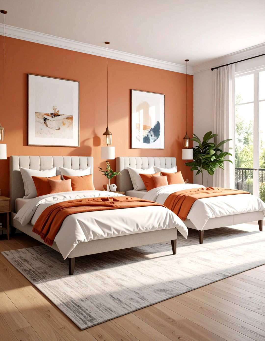 Twin Bedroom Gallery Wall Design - 24 Twin Bedroom Ideas