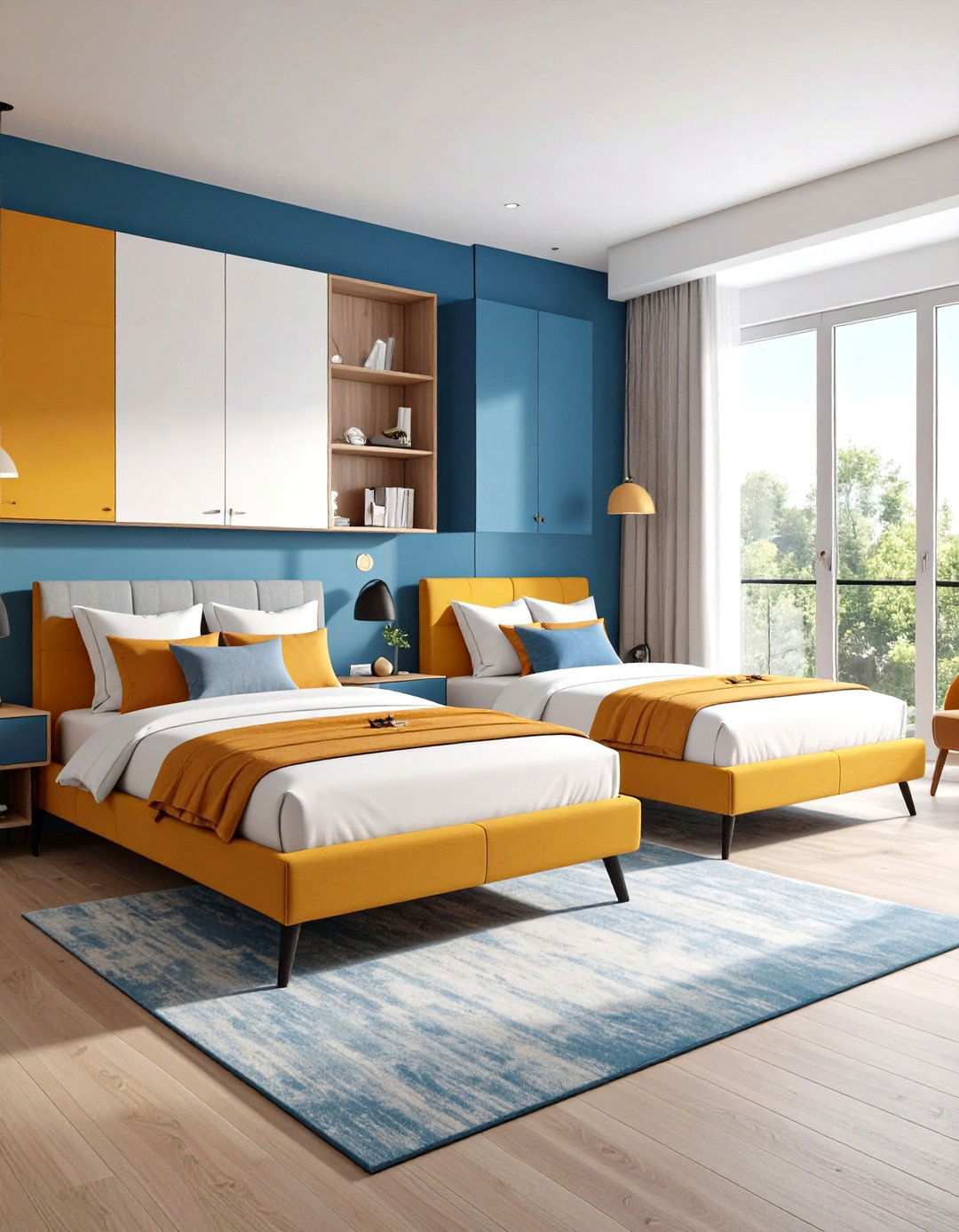 Twin Bedroom with Multi Functional Furniture - 24 Twin Bedroom Ideas