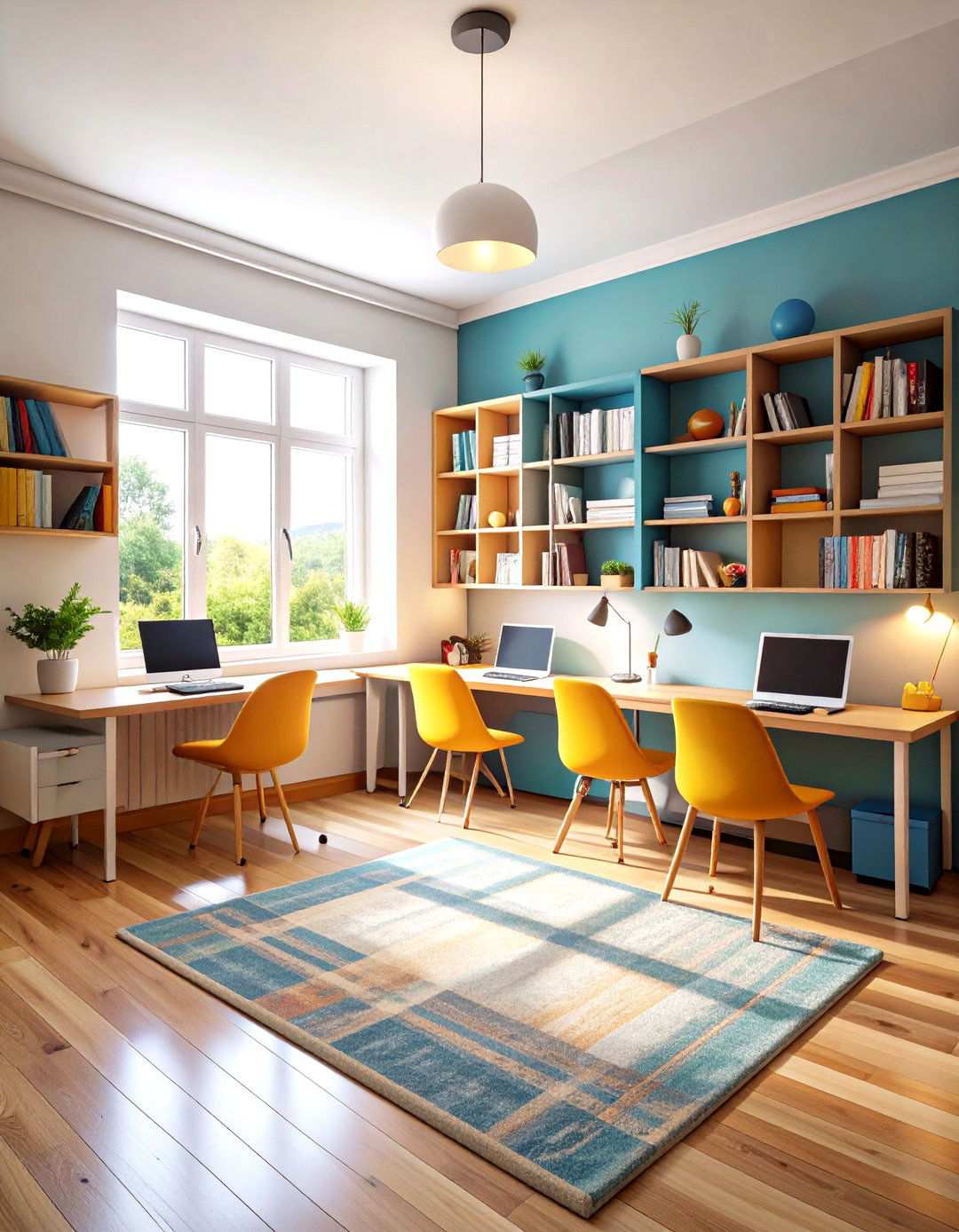 Twin Bedroom with Study Areas - 24 Twin Bedroom Ideas