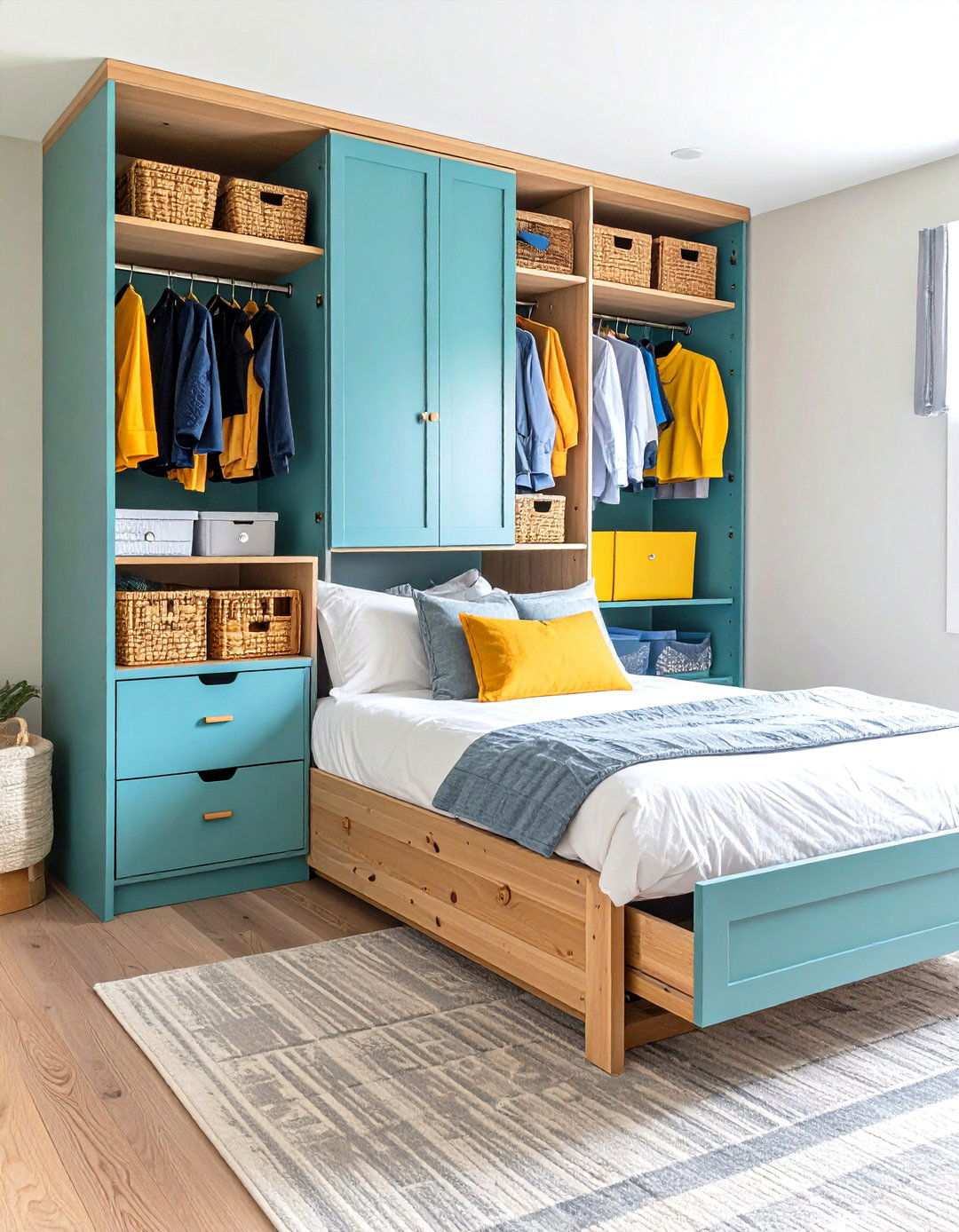 Twin Bedroom with Under Bed Storage - 24 Twin Bedroom Ideas
