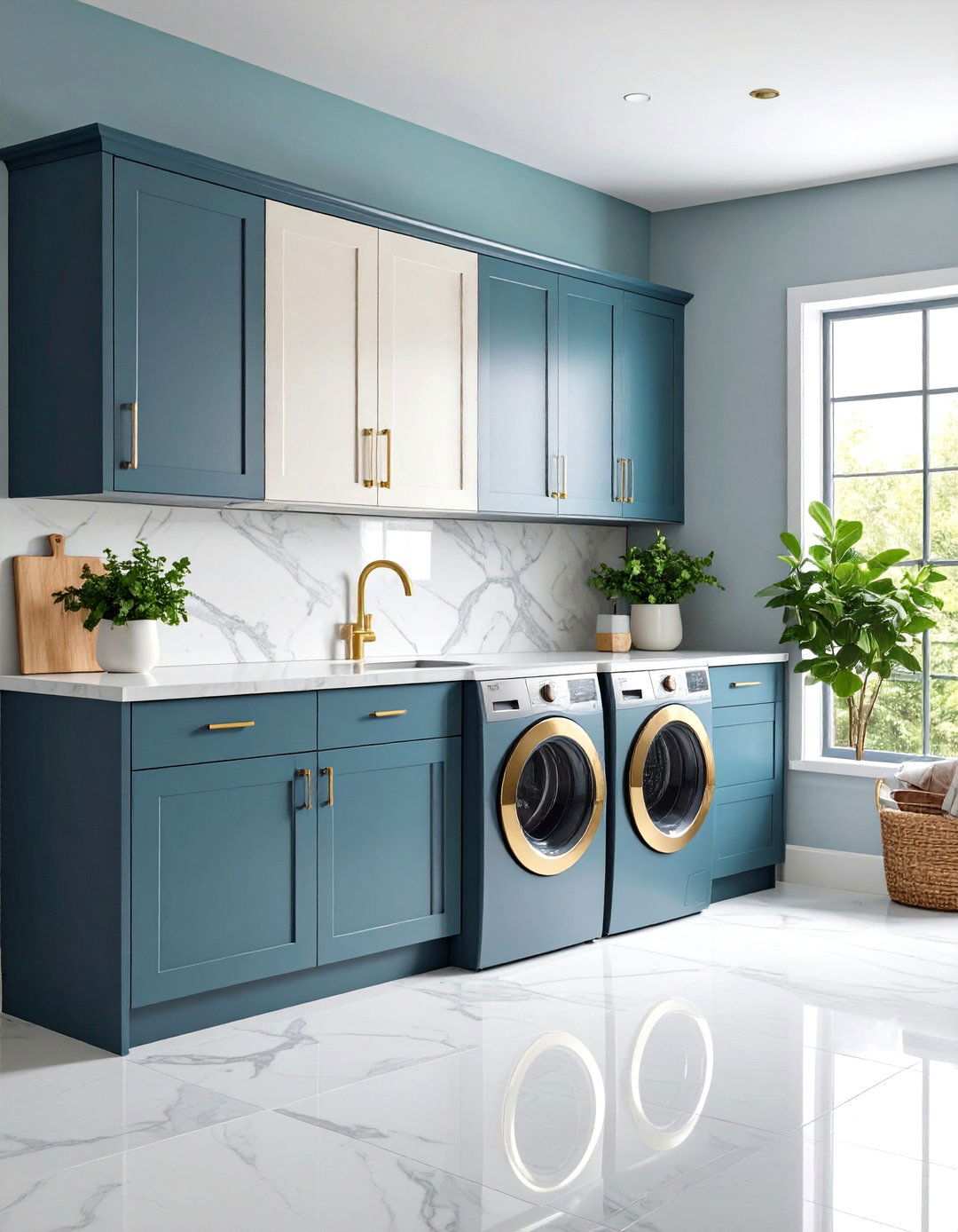 Two Tone Cabinet Color Schemes - 24 Laundry Room Cabinet Ideas