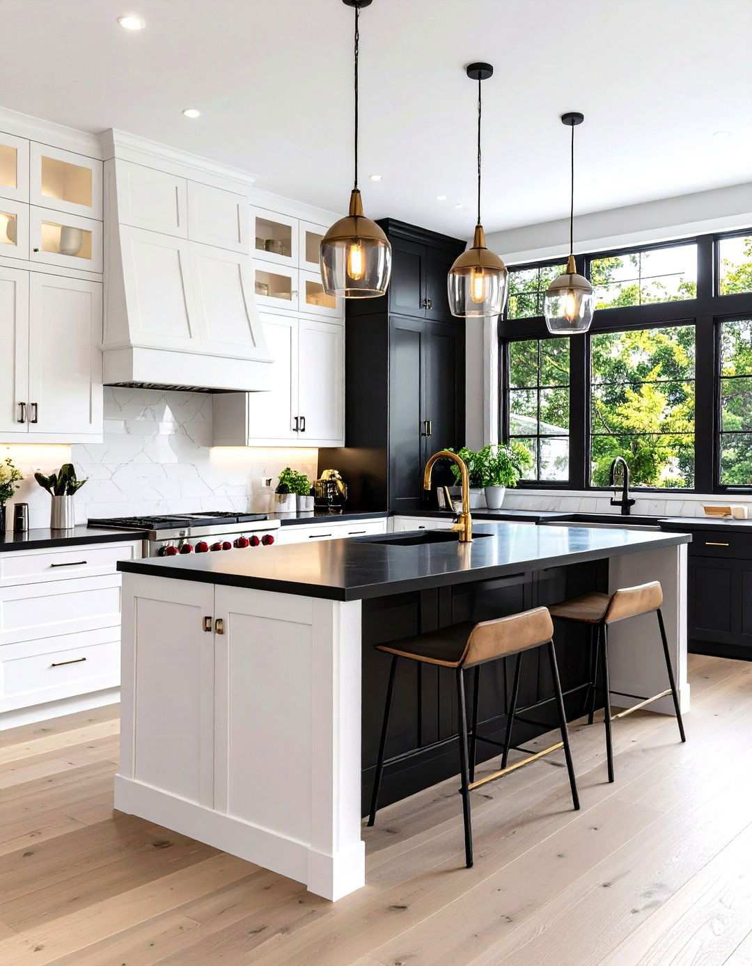 Two Tone Cabinet Design Combination - 24 Kitchen With White Cabinets and Black Countertops Ideas