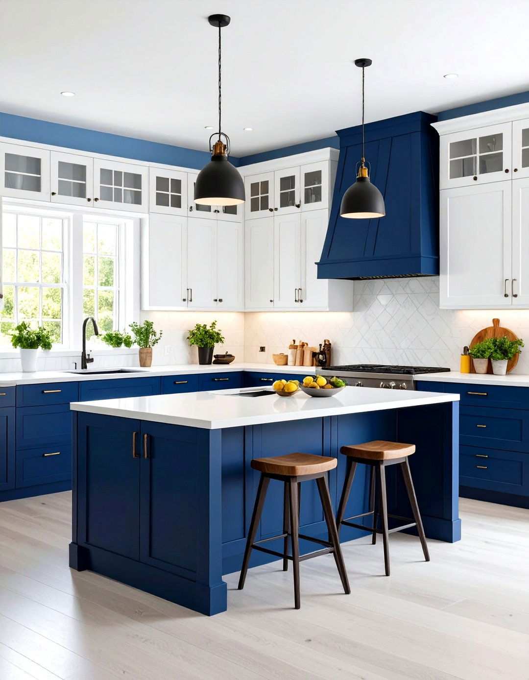Two Tone Cabinet Open Kitchen Design - 24 Open Kitchen Living Room Ideas