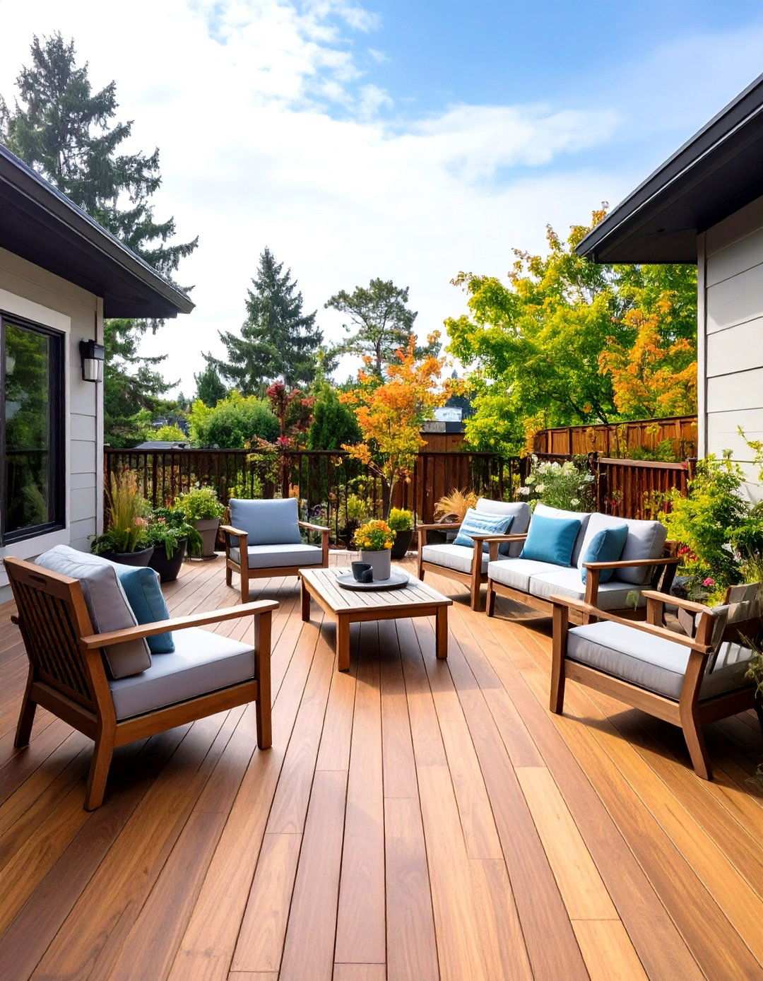 Two Tone Color Scheme Deck - 24 Wood Deck Ideas