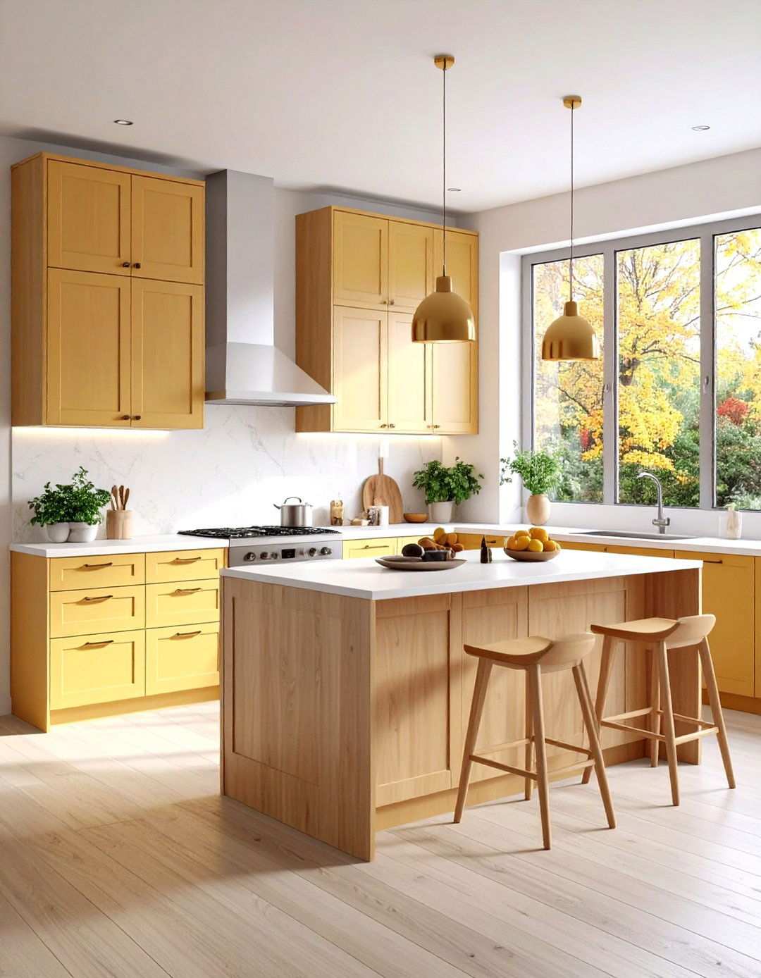 Two Tone Contemporary Kitchen Design - 24 Kitchens With Light Wood Cabinets