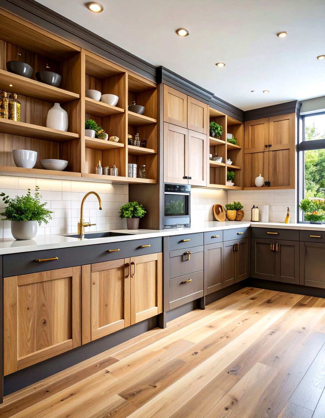 Two Tone Design with Mixed Materials and Finishes - 24 Open Pantry Ideas