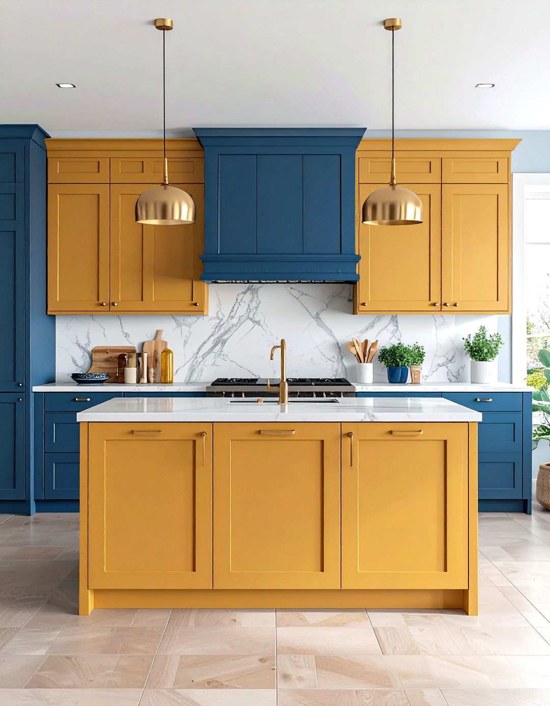 Two Tone Maple Cabinet Design with Island Contrast - 24 Maple Kitchen Cabinets Ideas