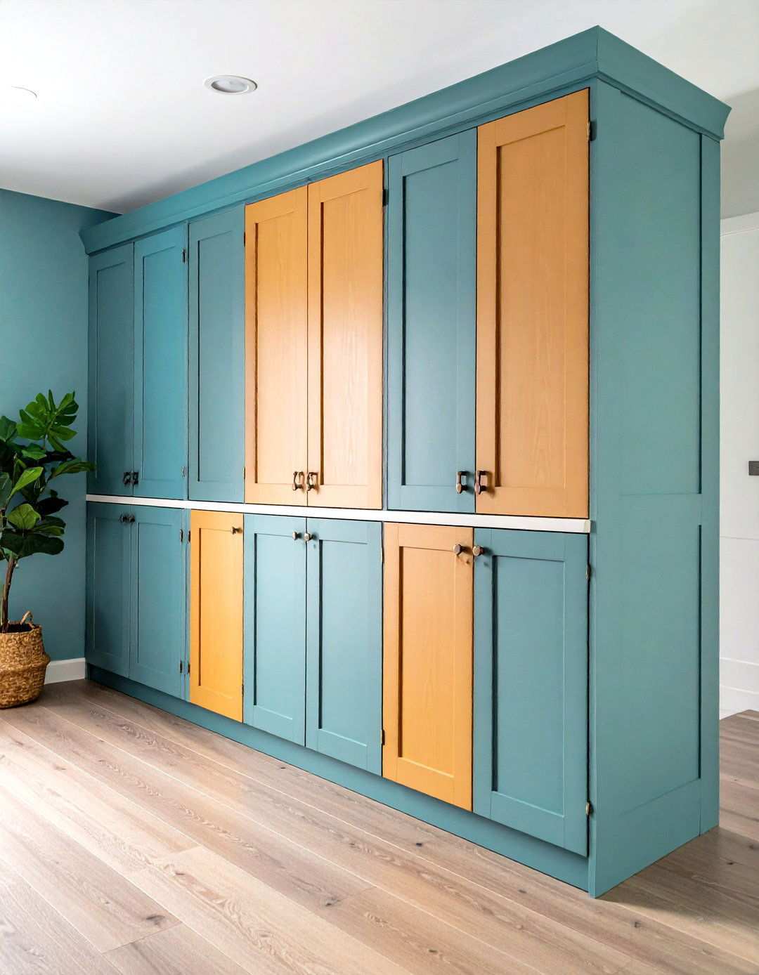 Two Tone Mudroom Laundry Cabinets - 24 Mudroom Laundry Room Ideas