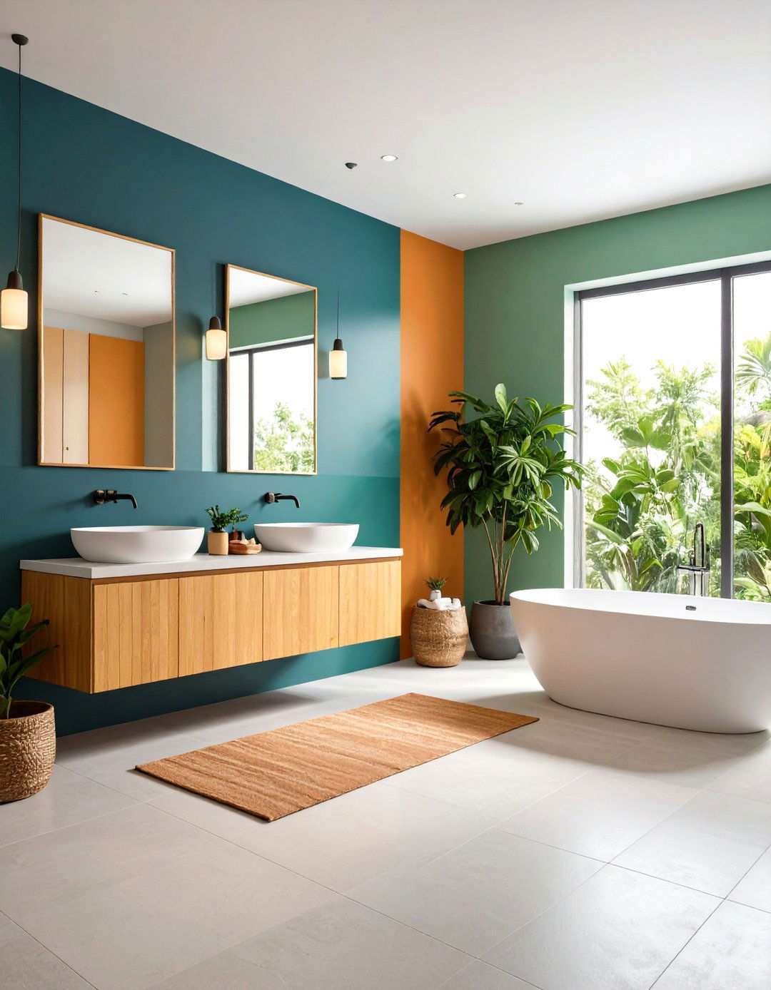 Two Tone Paint Schemes - 24 Small Powder Room Ideas