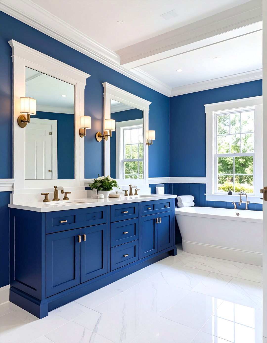 Two Tone Painted Wainscoting Design - 24 Powder Room Wainscoting Ideas