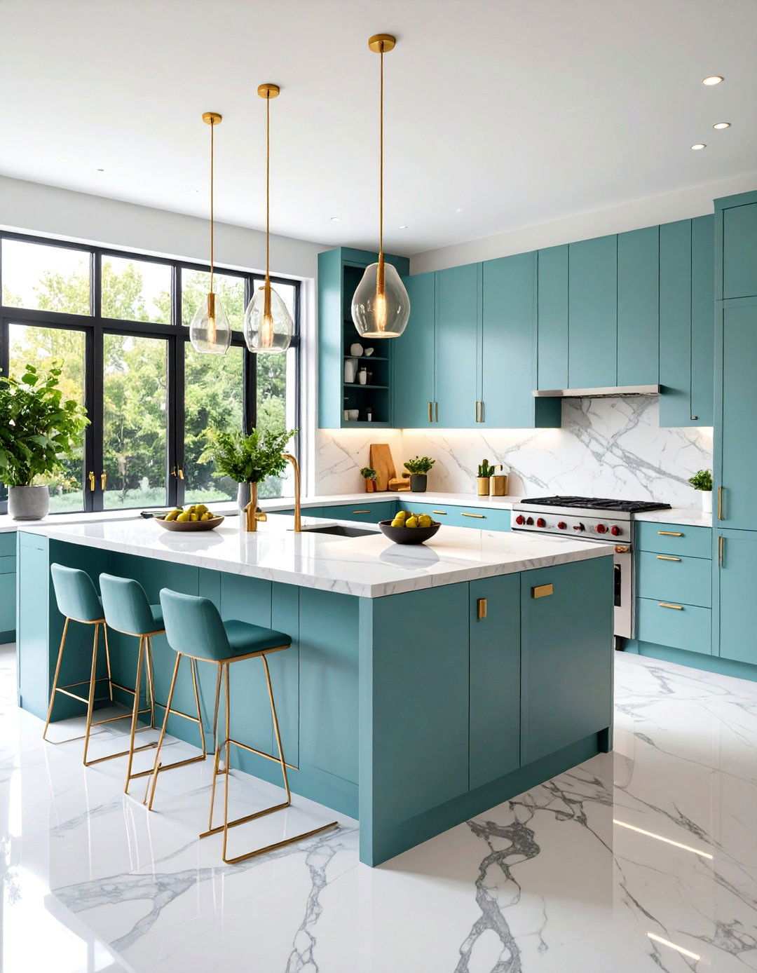 Two Tone Perimeter and Island Coordination - 24 Quartz Kitchen Countertops