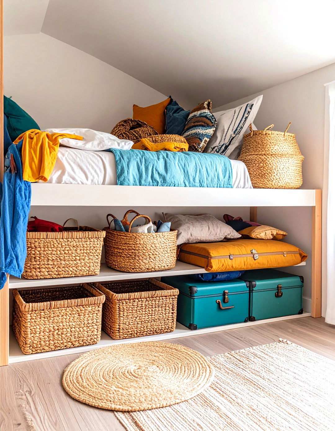Under Bed Storage Solutions - 24 Small Boho Bedroom Ideas