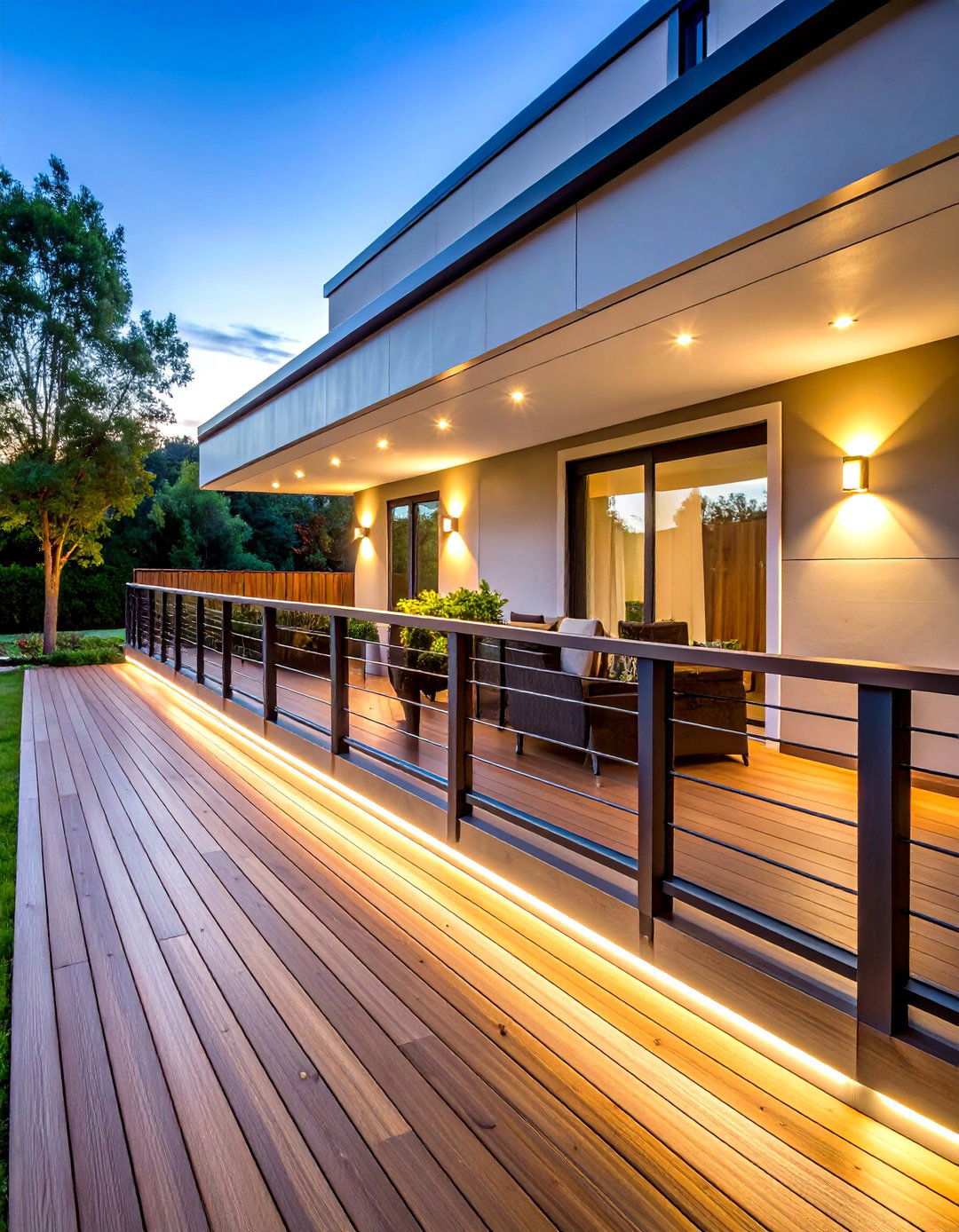 Under Rail Deck Lighting - 24 Landscape Lighting Ideas