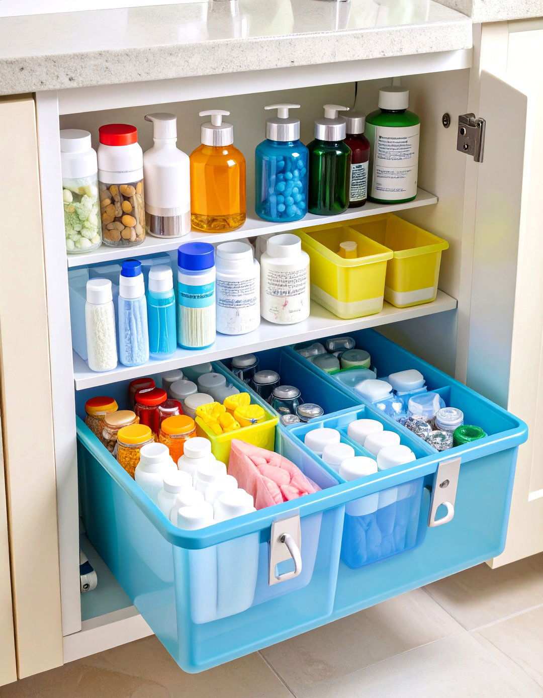 Under Sink Medicine Vault with Moisture Protection - 24 Medicine Storage Ideas
