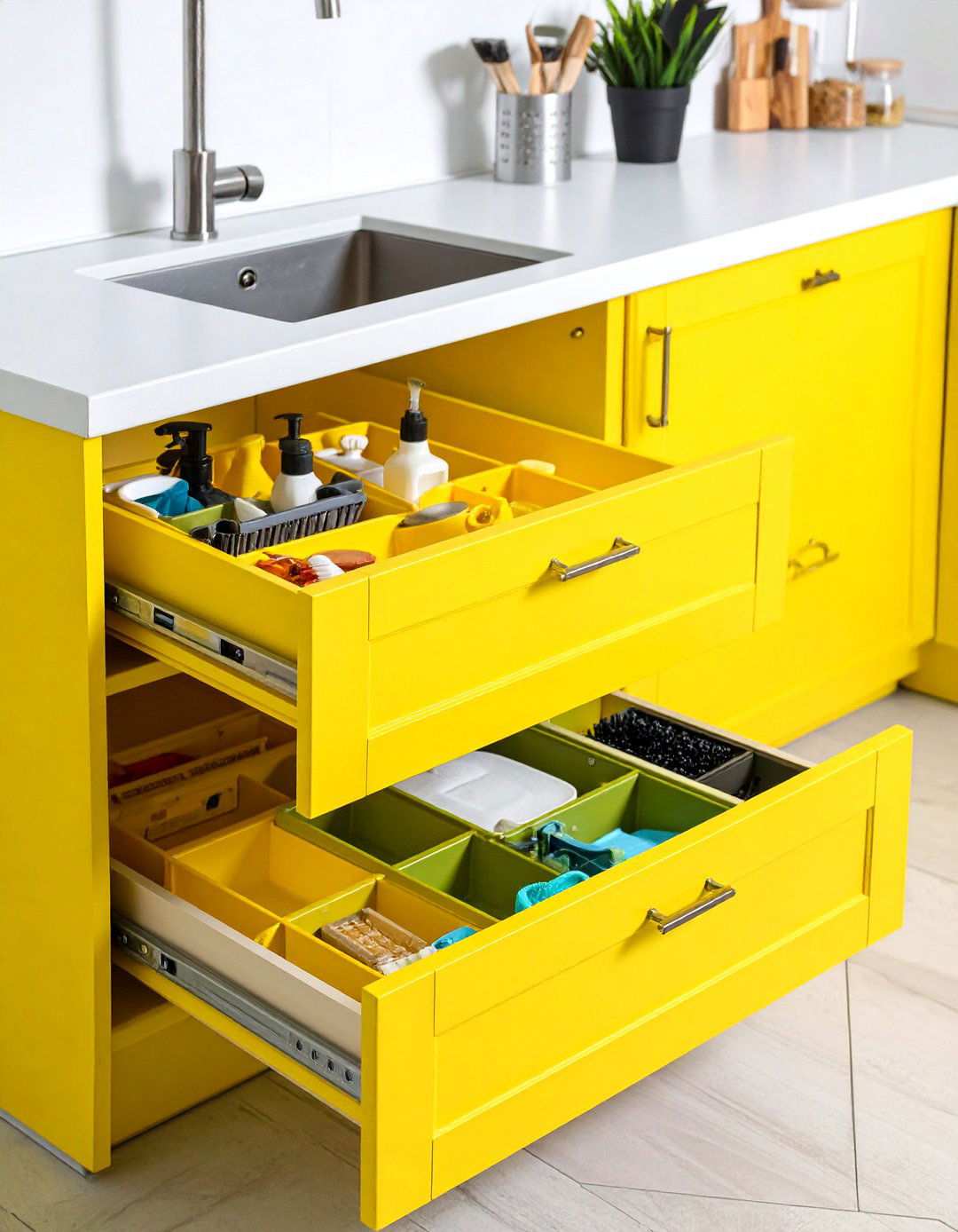 Under Sink Pull Out Drawer Systems - 24 Kitchen Sink Organization Ideas
