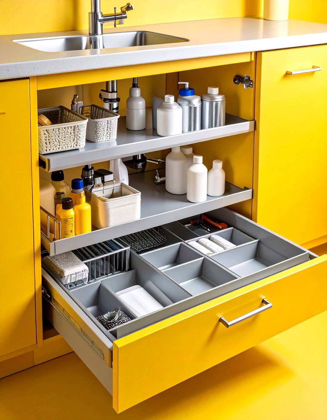 Under Sink Pull Out Storage Solutions - 24 Small Kitchen Storage Ideas