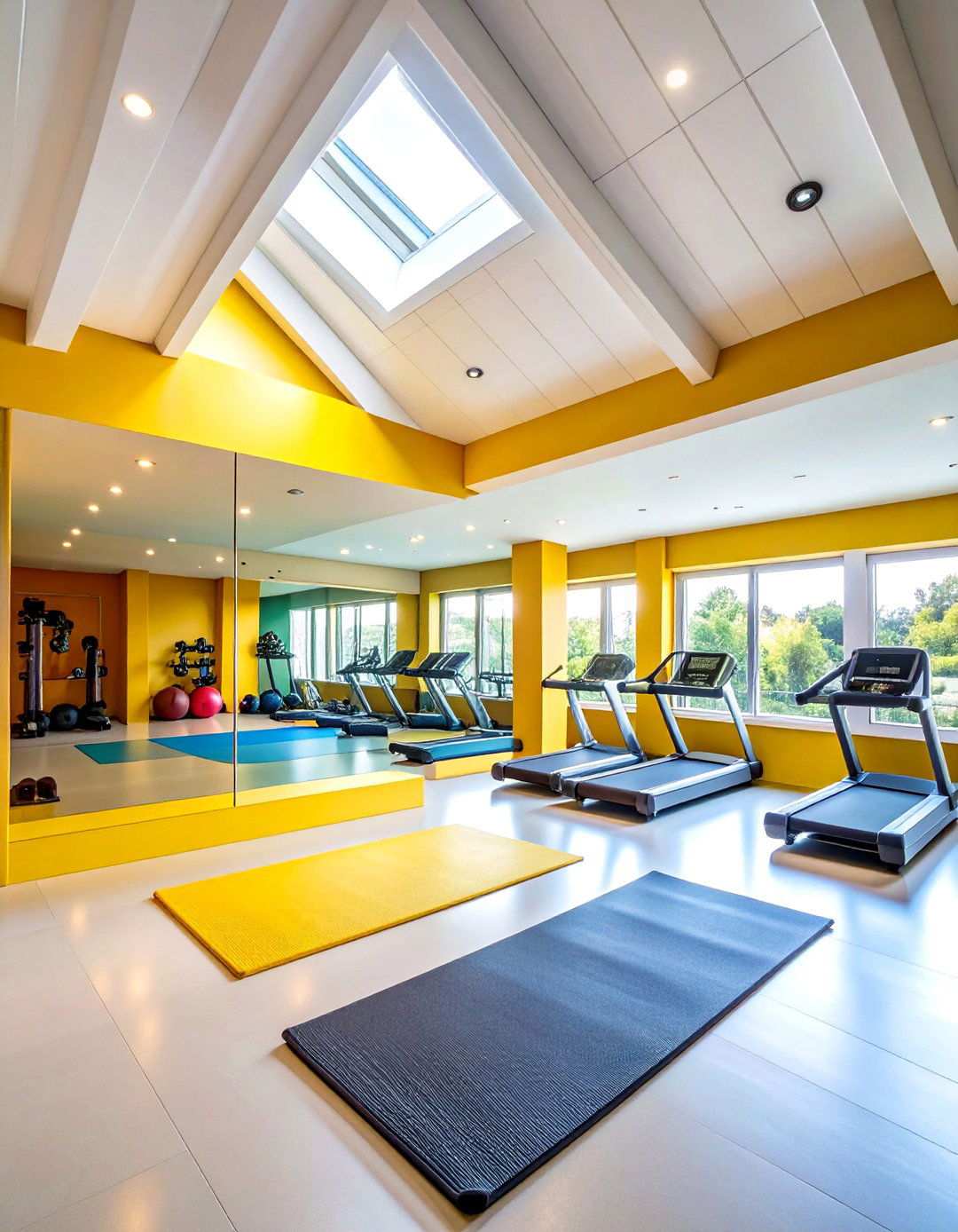 Under Stair Fitness Nook with Custom Storage - 24 Small Home Gym Ideas