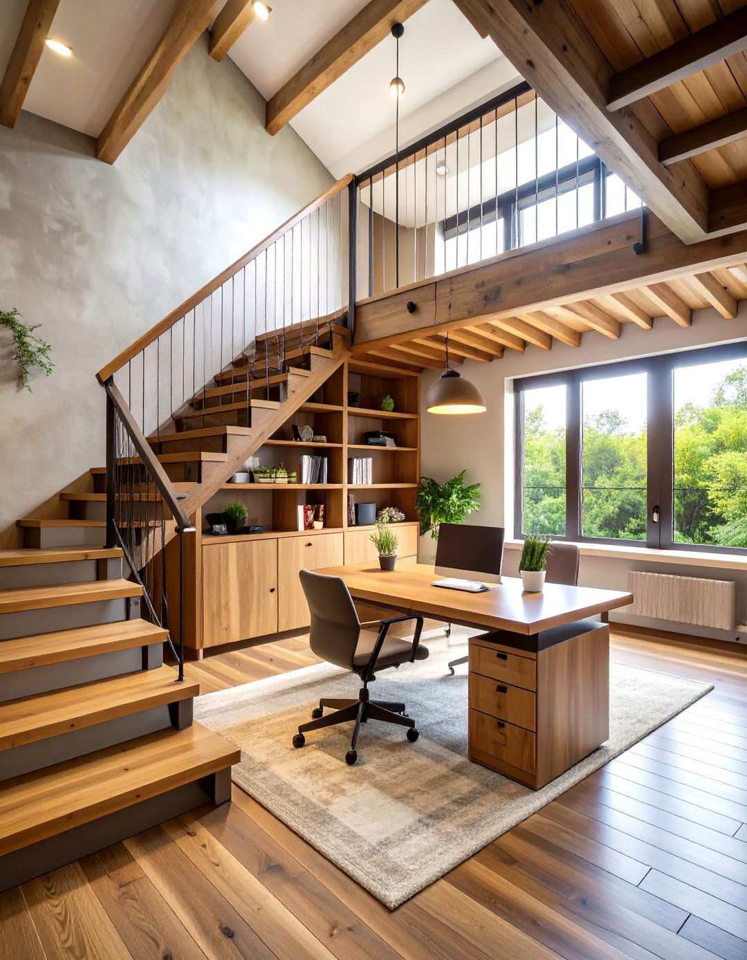 Under Stairs Home Office with Custom Built ins - 24 Small Home Office Ideas