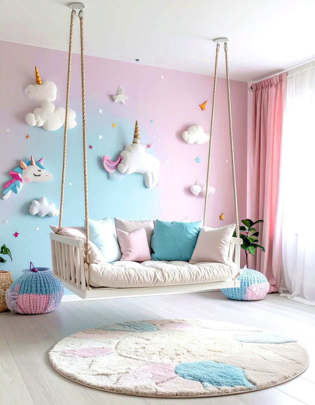 Unicorn Swing Adventure Room - 24 Unicorn Bedroom Ideas