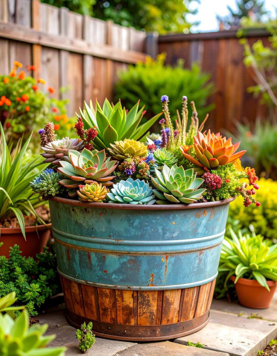 Upcycled Vintage Container Gardens - 24 Outdoor Succulent Container Ideas