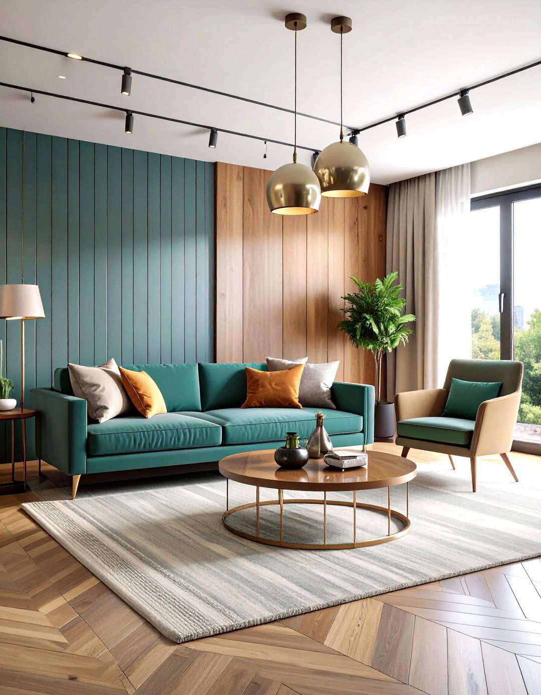 Urban Apartment with Charcoal Shiplap Accent Wall - 24 shiplap accent wall ideas