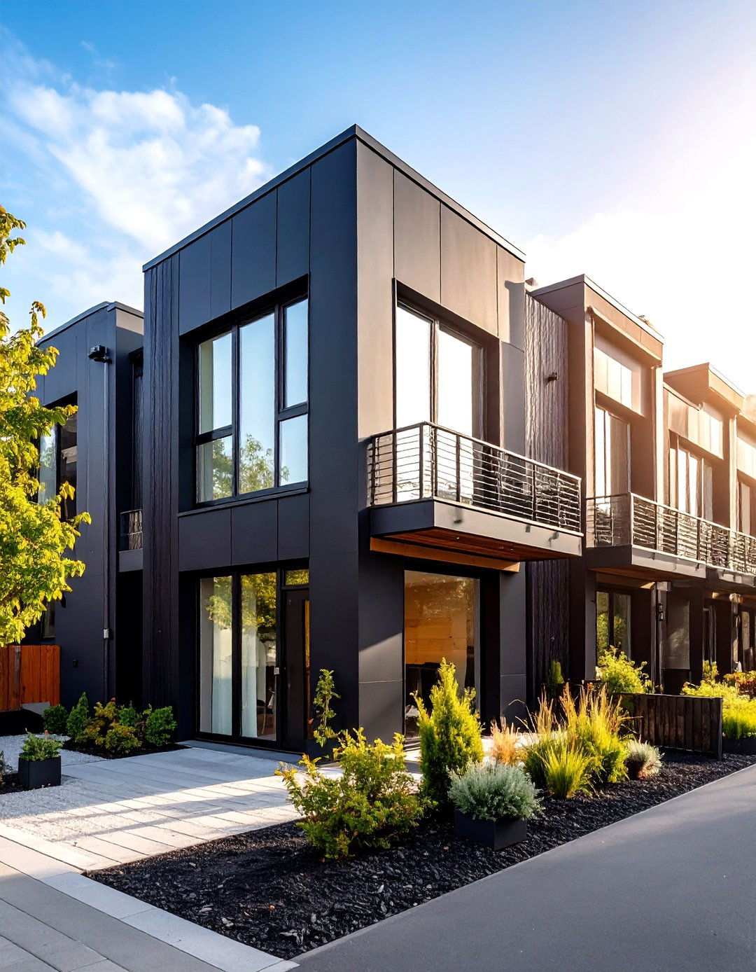 Urban Black Townhouses - 24 Modern Black Houses