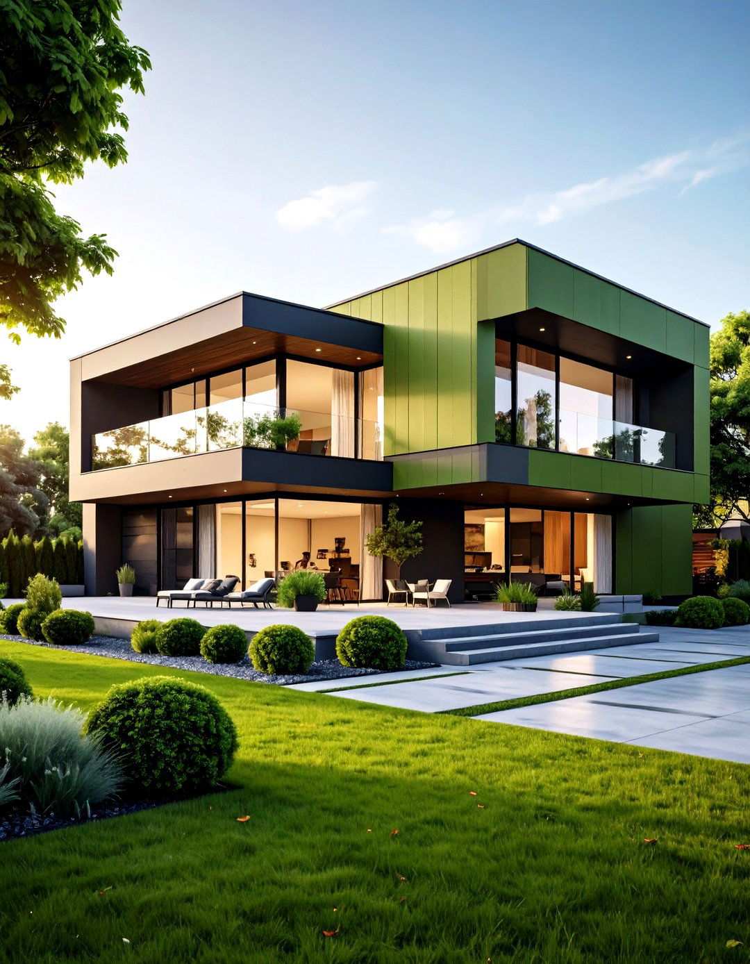 Urban Contemporary Olive Green - 24 Olive Green House Exterior Ideas