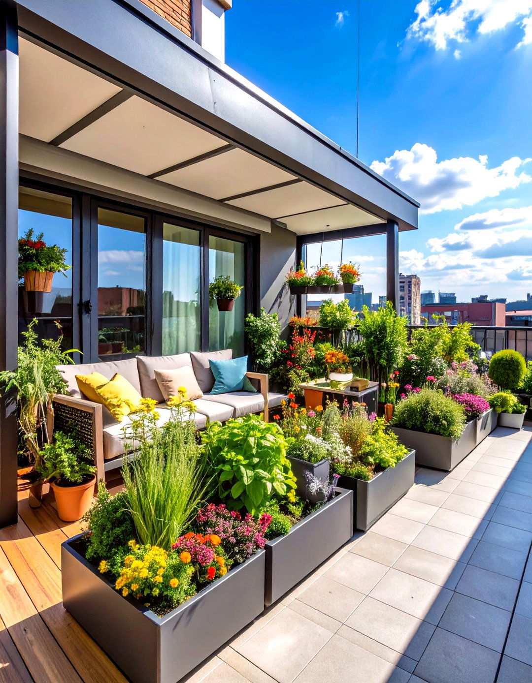 Urban Loft Balcony with Space Saving Compact Design - 24 Outdoor Living Space Ideas