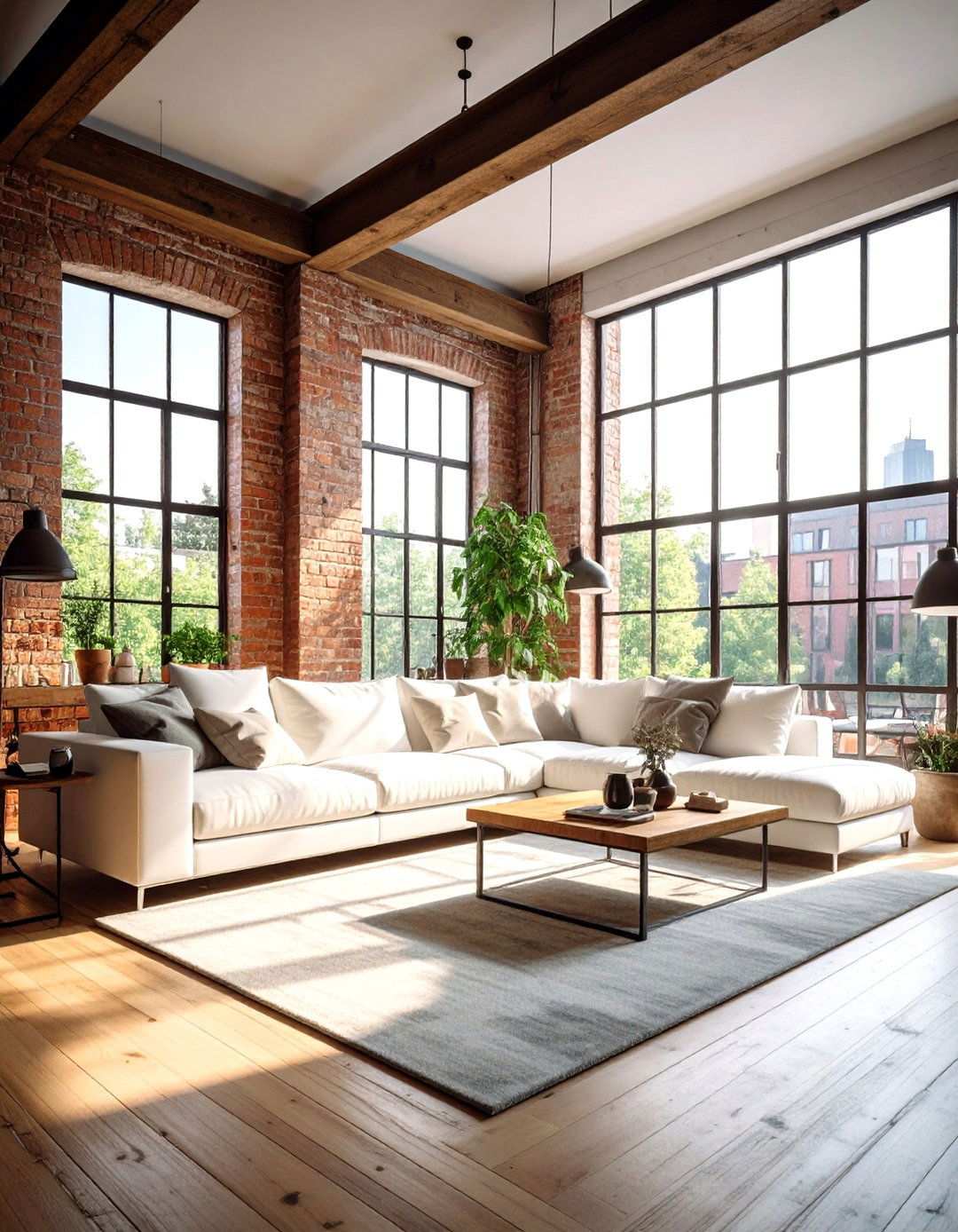 Urban Loft Industrial - 24 White Couch Living Room Ideas