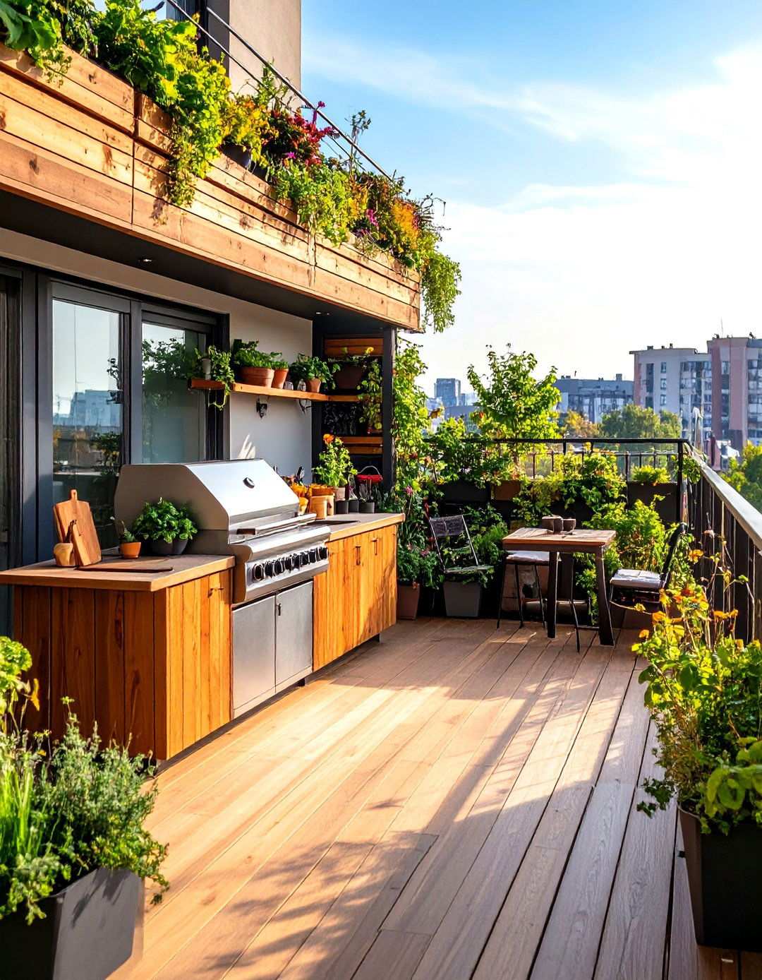 Urban Patio Kitchen with Space Saving Solutions - 24 Small Outdoor Kitchen Ideas
