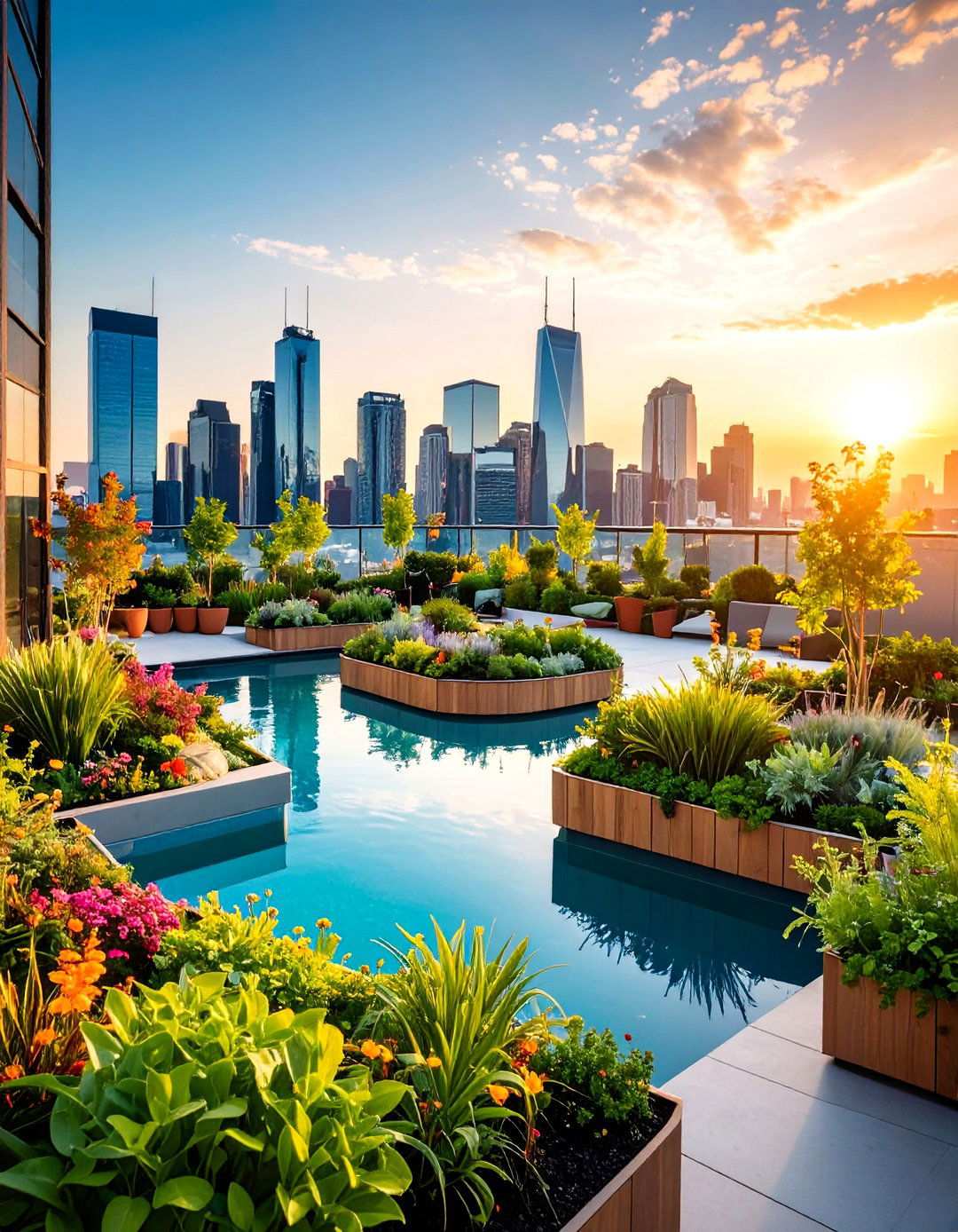 Urban Rooftop Pond Installation - 24 Pond Landscaping Ideas