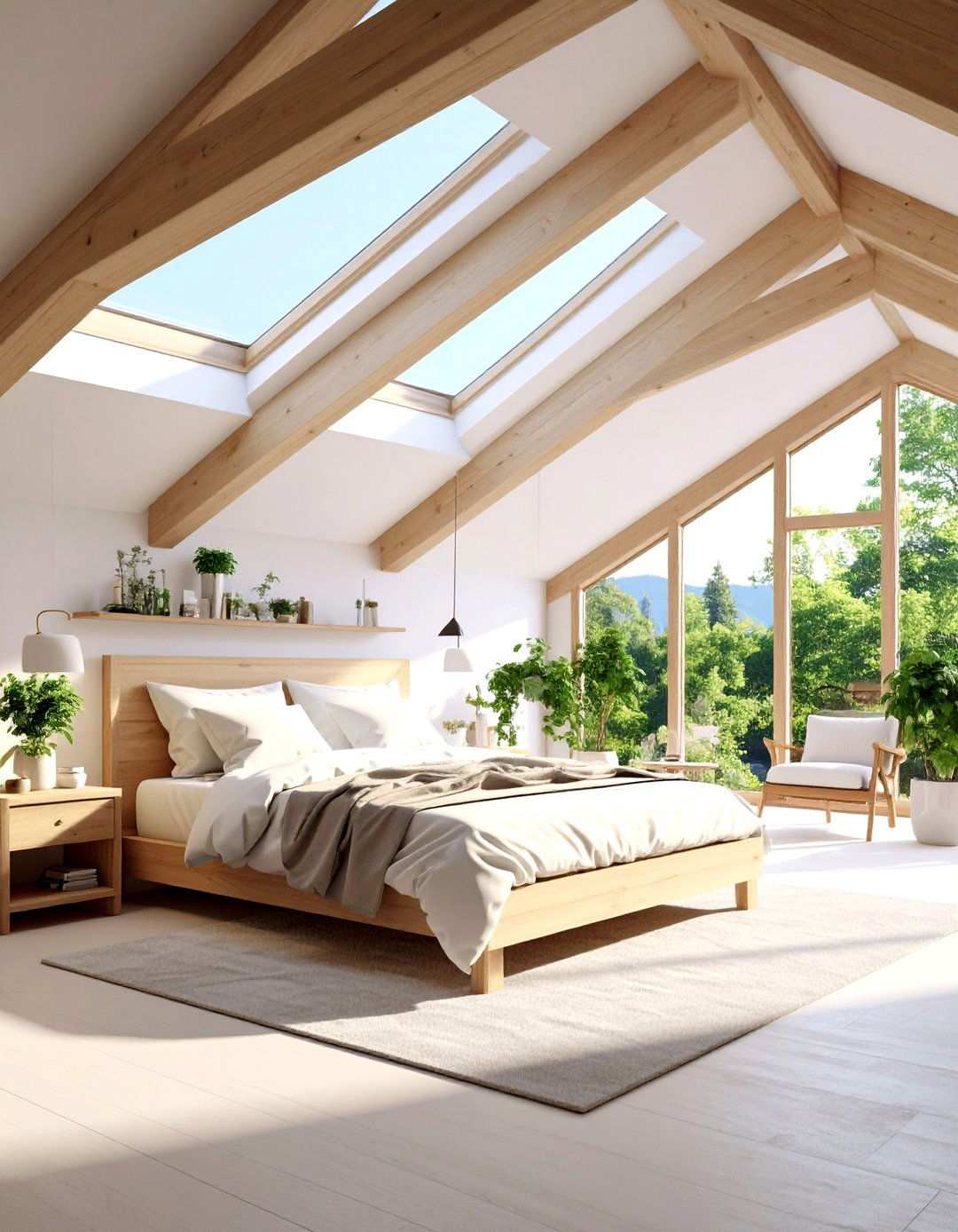 Vaulted Ceiling Bedroom with Skylights - 24 Vaulted Ceiling Ideas