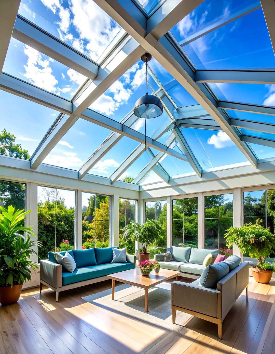 Vaulted Glass Panel Sunroom Ceilings - 24 Sunroom Ceiling Ideas