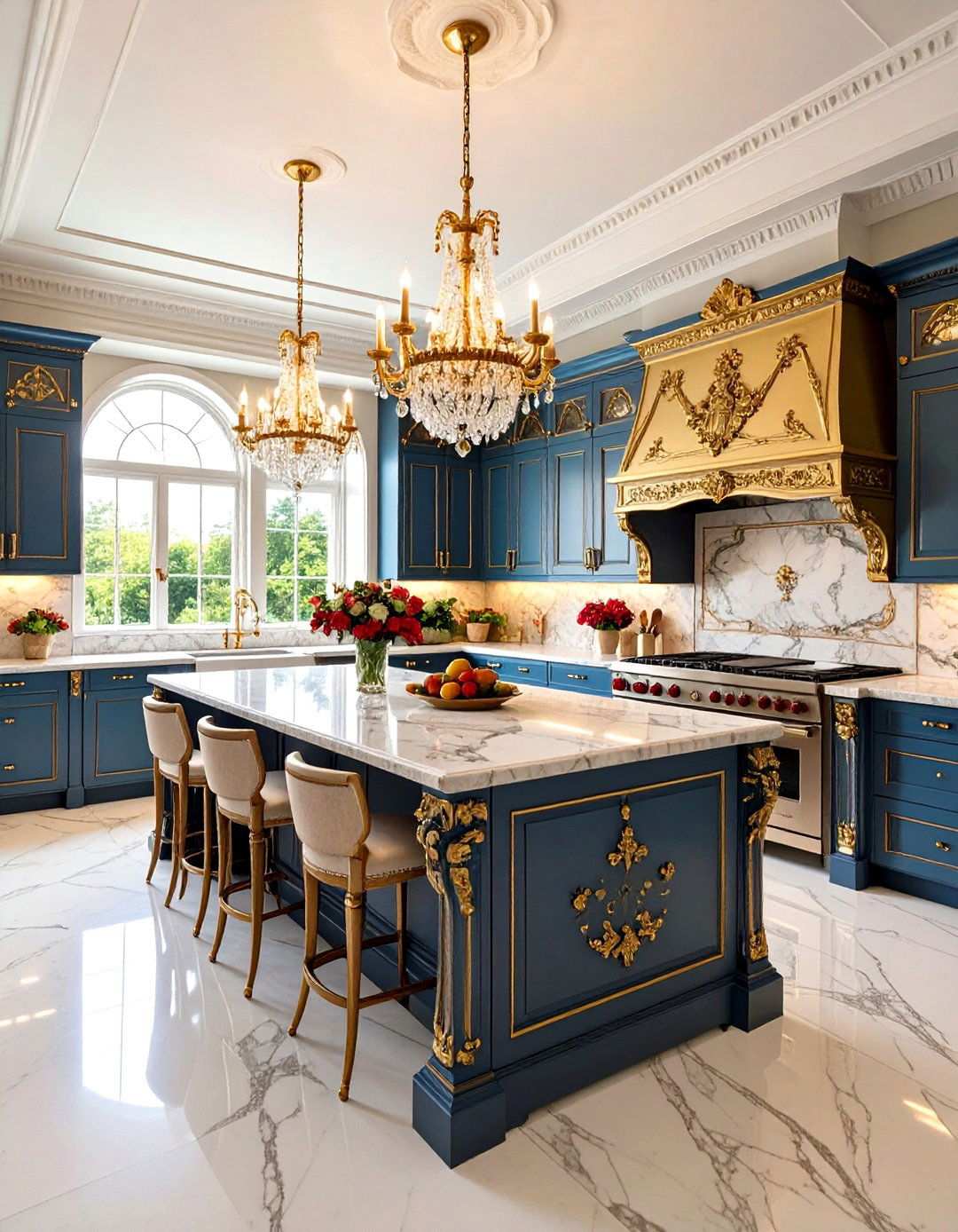 Venetian Baroque Inspired Kitchen with Ornate Details - 24 Italian Kitchen Design Ideas