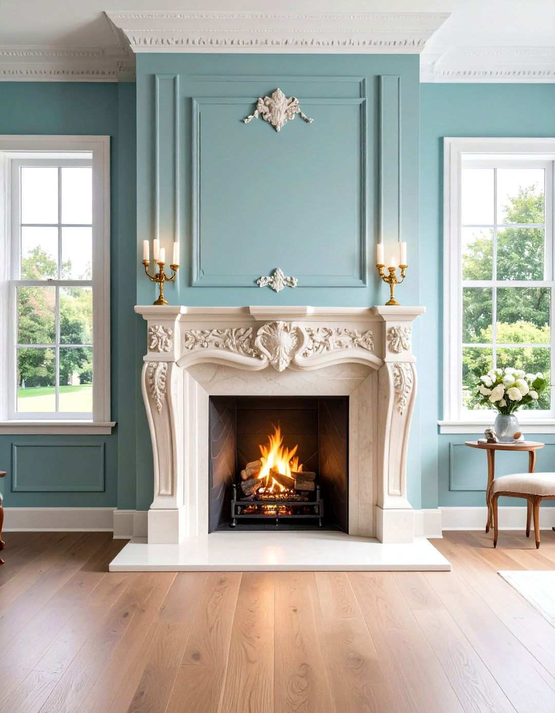 Venetian Plaster Textured Finish - 24 Two-story Fireplace Ideas
