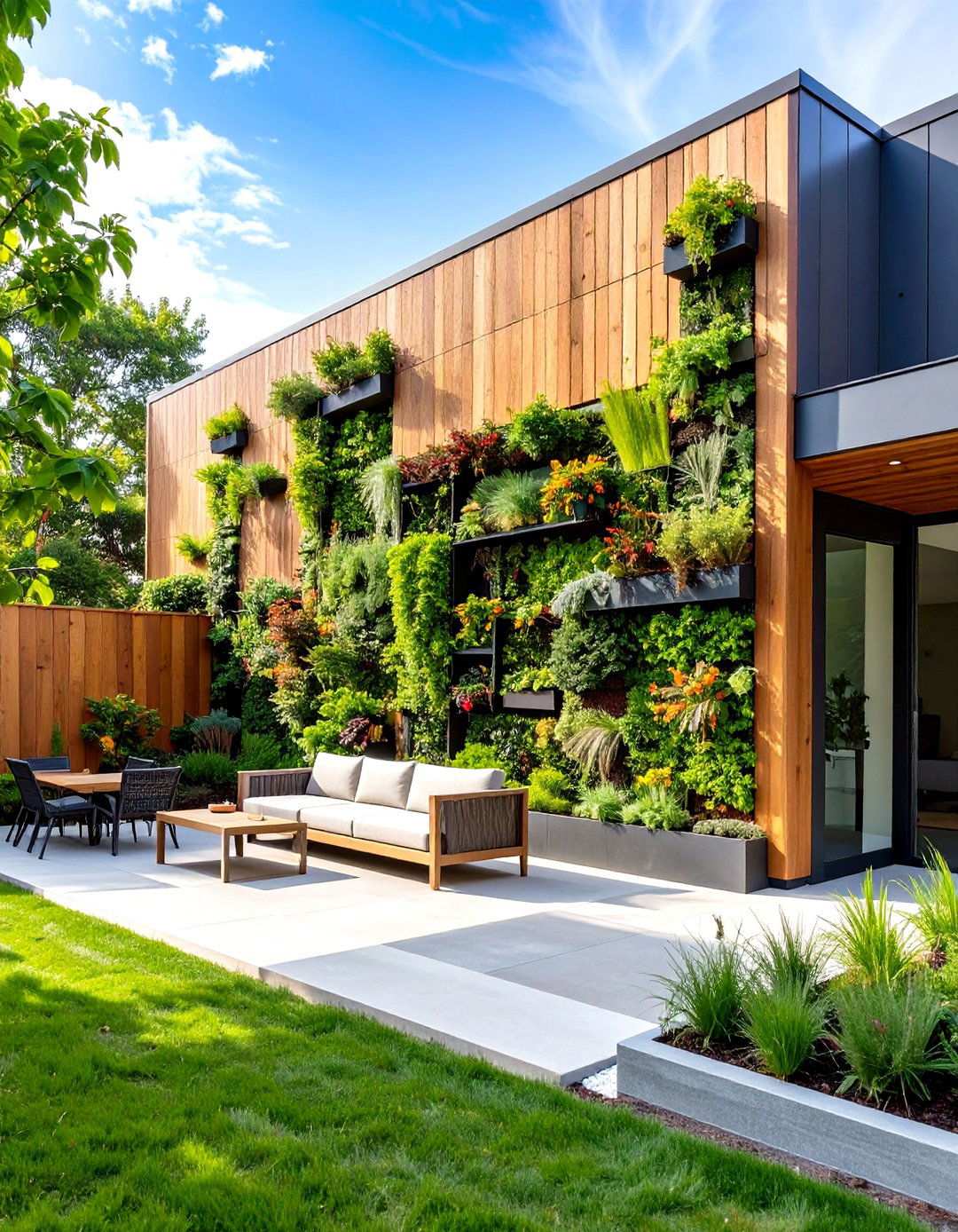 Vertical Garden Living Wall System - 24 Modern Backyard Ideas