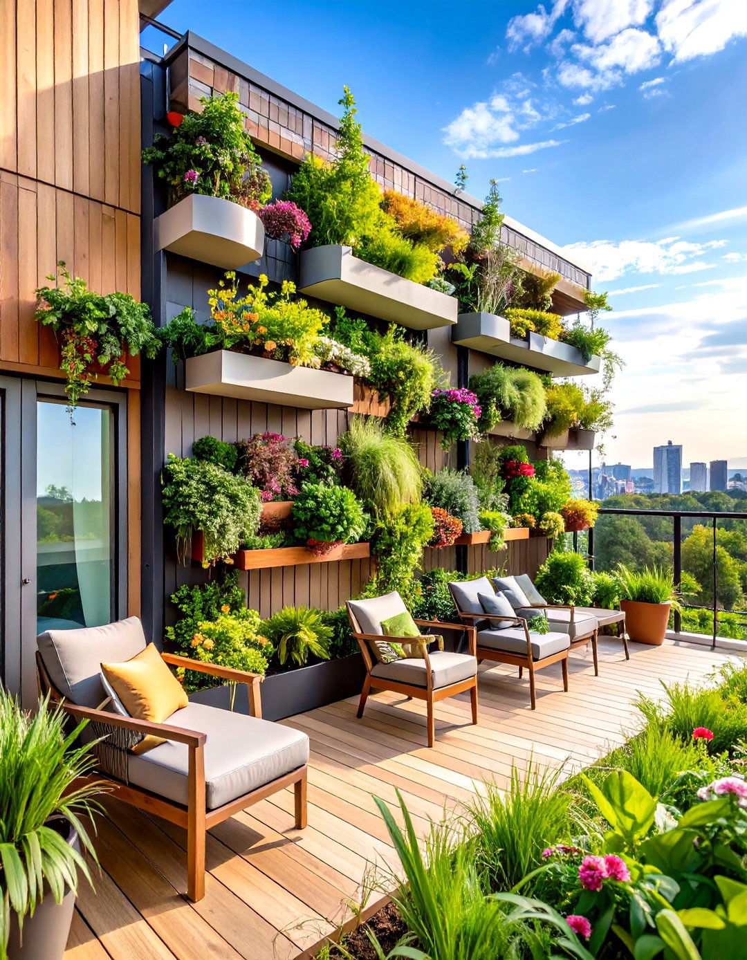 Vertical Garden Wall - 24 Large Balcony Ideas