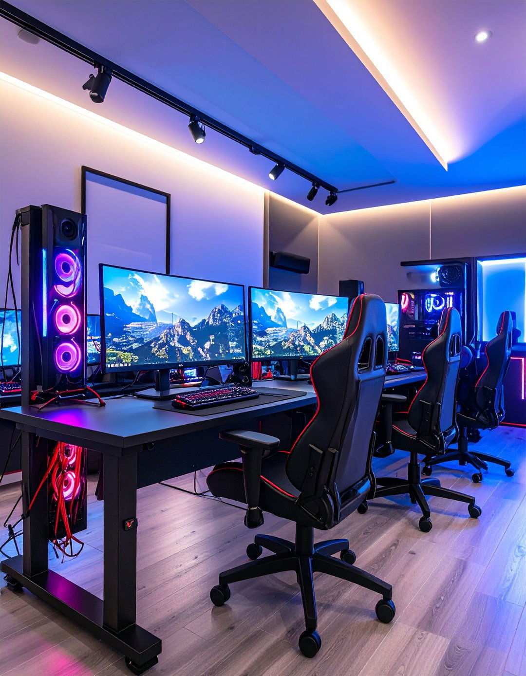 Vertical Monitor Configuration - 24 Red and Black Gaming Setup Ideas