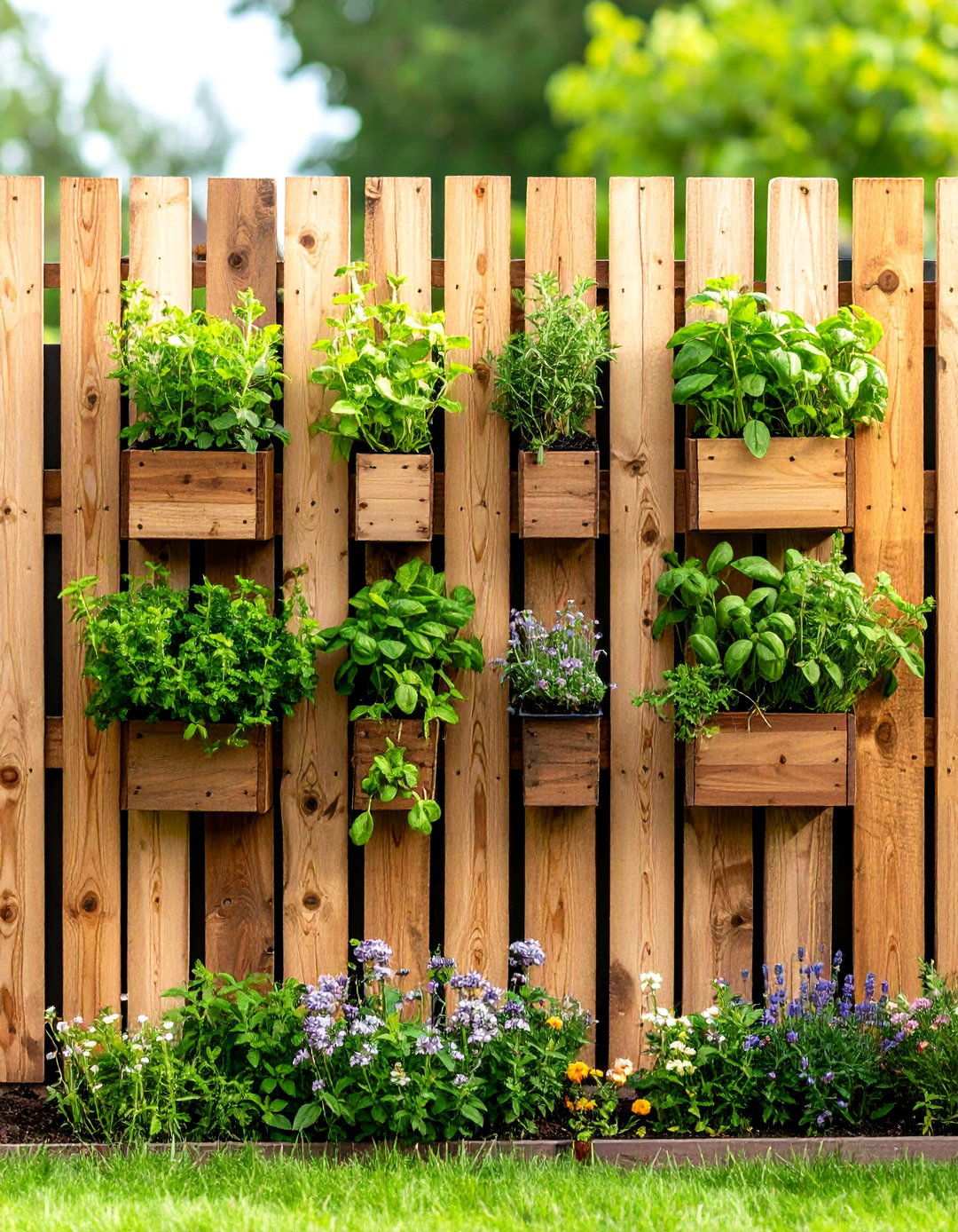 Vertical Pallet Garden Fence - 24 Pallet Fence Ideas