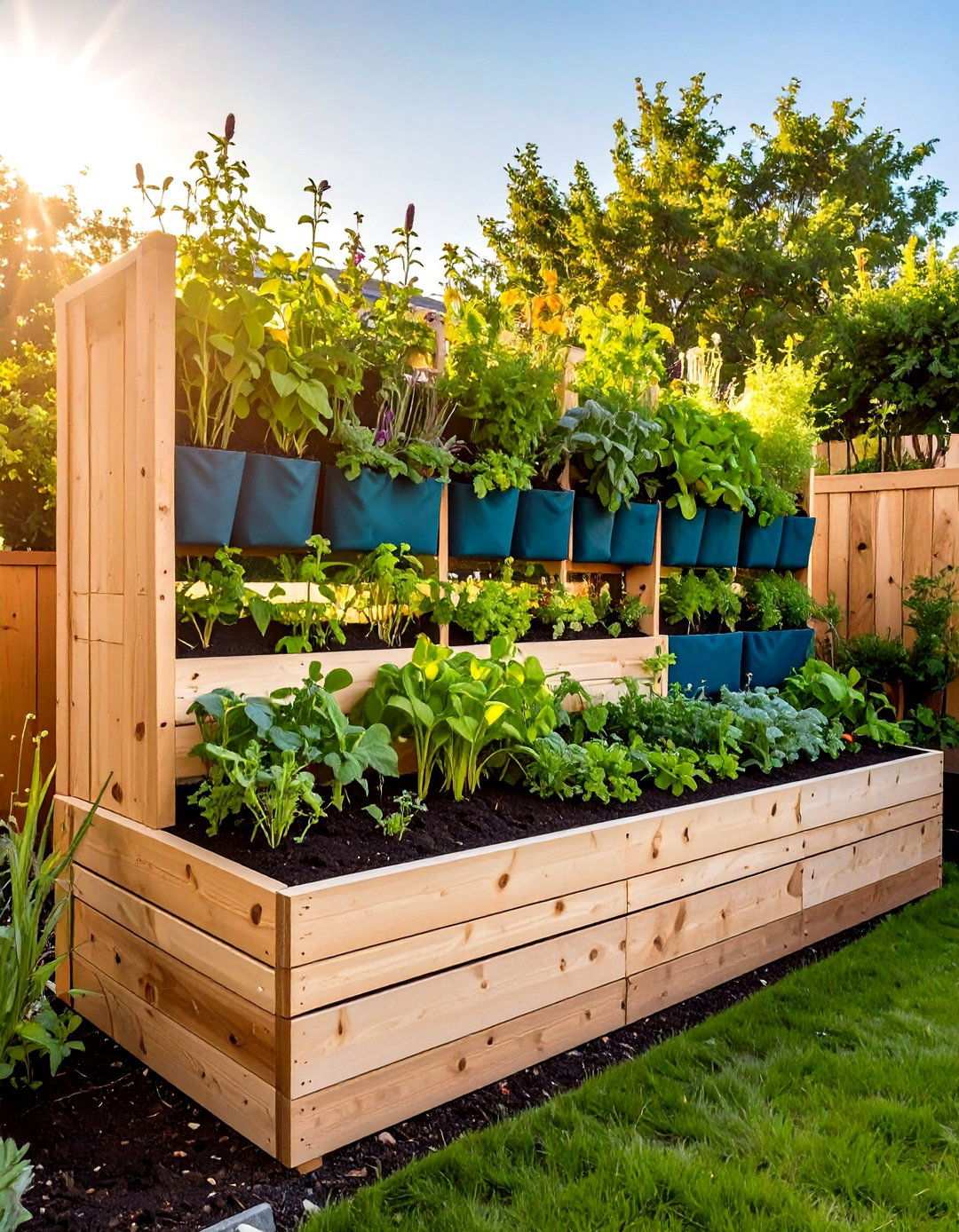 Vertical Pallet Herb Garden with Planting Pockets - 24 Pallet Furniture Ideas