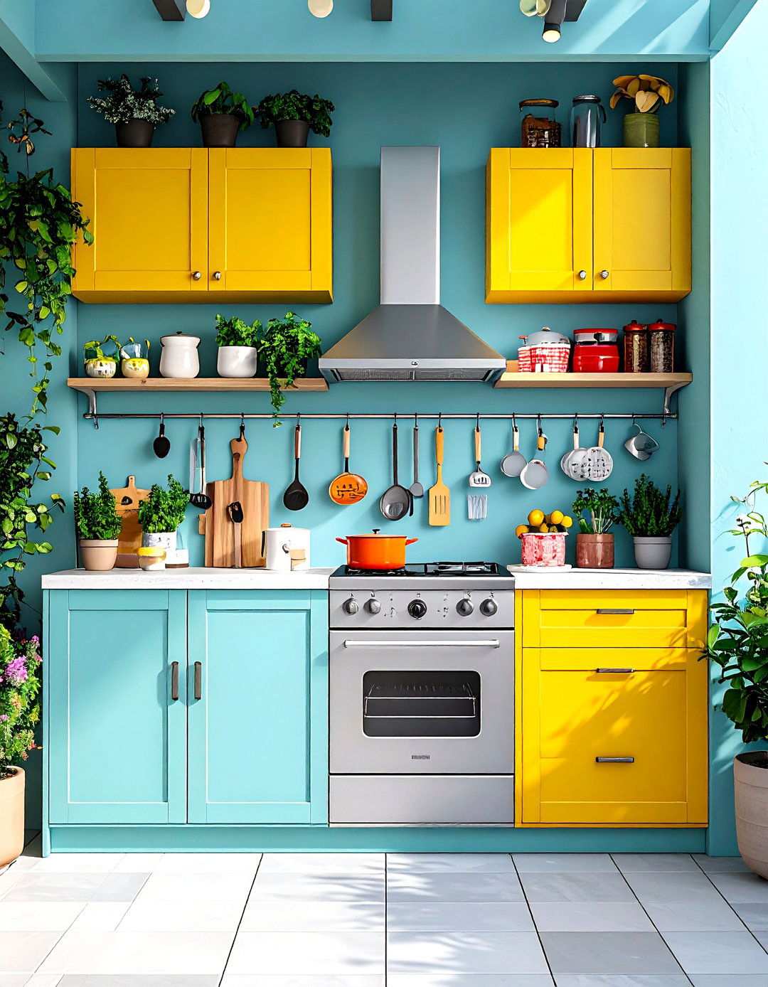 Vertical Storage Outdoor Kitchen with Wall Mounted Features - 24 Small Outdoor Kitchen Ideas