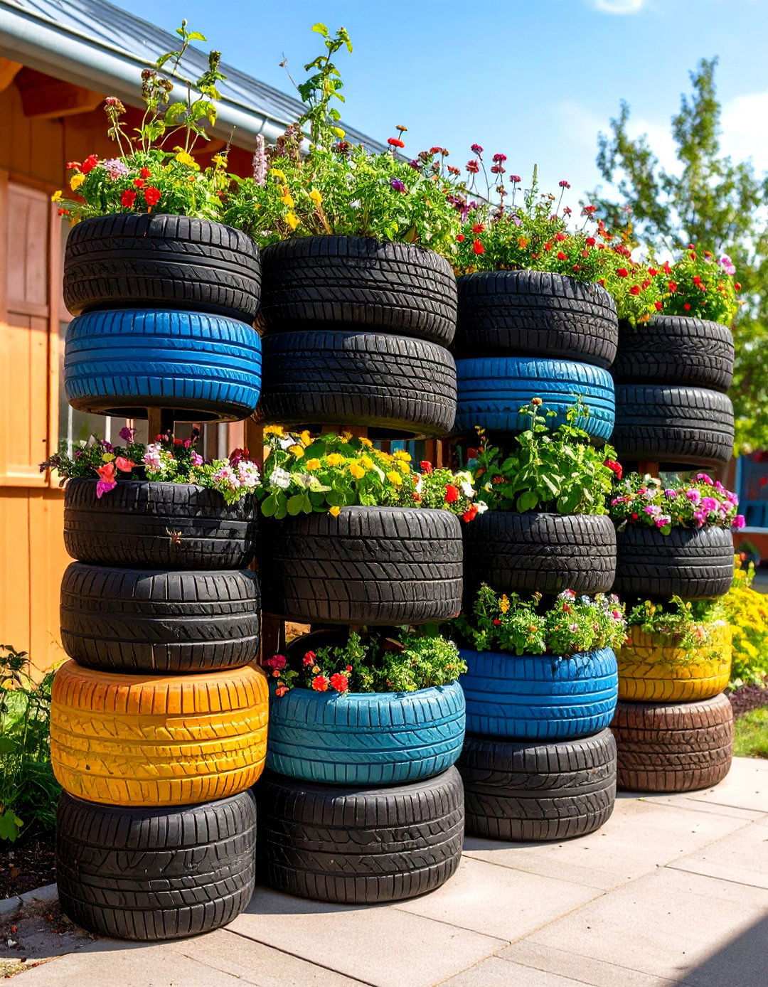 Vertical Tower Garden - 24 School Garden Ideas