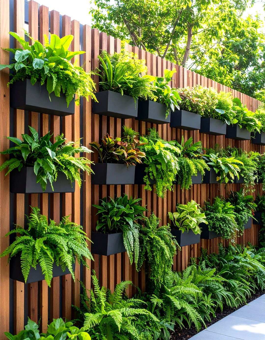 Vertical Tropical Living Wall - 24 Tropical Garden Ideas